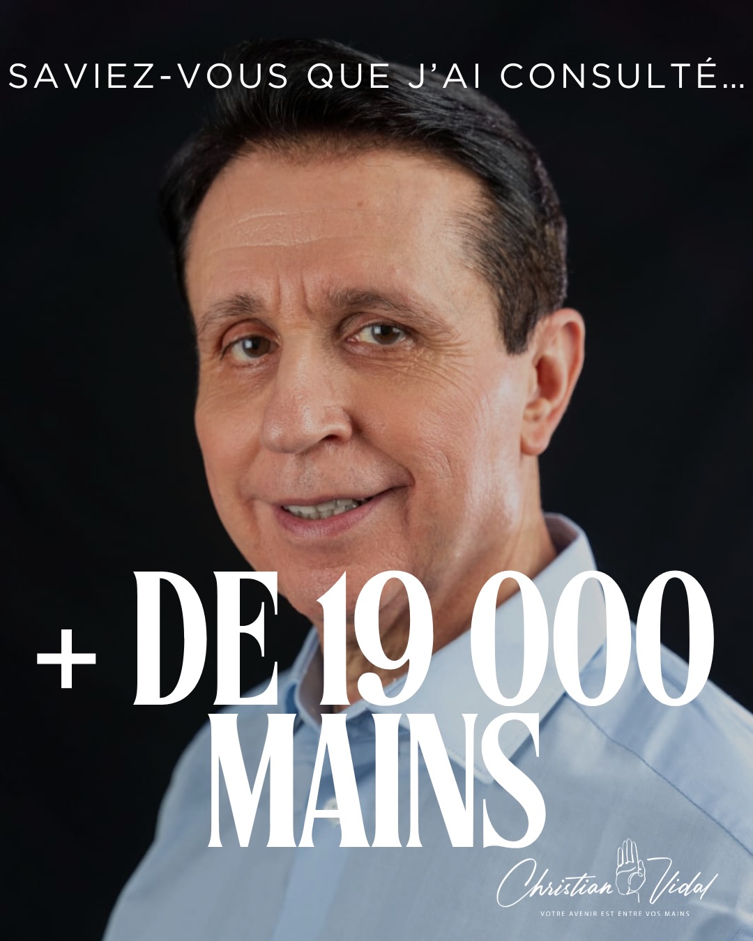 Plus de 19 000 mains.
Ce chiffre n’est pas un argument marketing.
C’est le résultat de plusieurs décennies d’observation, d’analyse et de transmission de la chiromancie.
Chaque main raconte une histoire unique.
Ses lignes, ses monts, sa structure, ses ruptures…
Rien n’est figé, rien n’est magique.
Tout est langage, cohérence, trajectoire.
Si j’ai analysé autant de mains, ce n’est pas par curiosité passagère,
mais par passion profonde pour cette discipline,
et par exigence : comprendre, comparer, affiner, vérifier encore.
La chiromancie n’est pas une croyance.
C’est un outil de lecture du potentiel humain, lorsqu’elle est pratiquée avec rigueur, discernement et respect.
Aujourd’hui, je transmets cette expertise de deux manières :
✋ Consultations privées
Pour celles et ceux qui souhaitent une lecture sérieuse, individualisée, loin des raccourcis.
📘 Formations en chiromancie
Pour apprendre, structurer sa pratique et acquérir une vraie méthodologie.
👉 Prise de rendez-vous et informations sur les formations directement via mon site web : www.christian-vidal.com