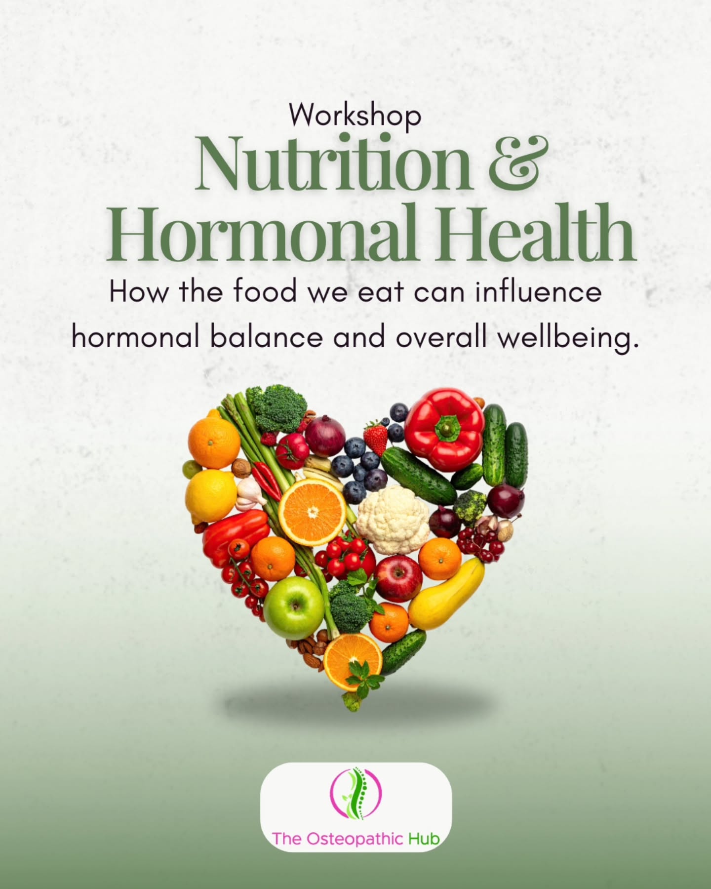 Hormonal Health Intelligence (for Women)
Workshop
📅 25 February 2026
⏰ 13:00–14:00
📍 1a The Woolmarket, Cirencester, GL7 2PR
💷 £22
This workshop is designed to help women understand what their hormones are trying to tell them, what to expect (and what not to expect), and how nutrition can support hormonal balance — with practical strategies for busy lives.
What you’ll learn
* What your hormones may be telling you
* What to expect (or not expect)
* What to eat to support hormonal health
* Practical ways to make it work in everyday life
Speaker:
Daisy Brooks
Nutritional Therapist
BA (Hons), Dip (CNM), mANP, mGNC
🔗 Booking: https://www.theosteopathichub.co.uk/
The Osteopathic Hub
Caring for you and your family
📍 1a The Woolmarket, Cirencester, GL7 2PR
#WomensHealth #HormonalHealth #Cirencester #NutritionalHealth #TheOsteopathicHub