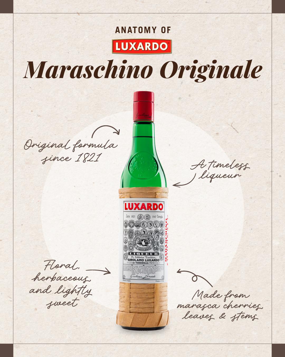 The cherry on top, in a bottle ๐ Luxardo Maraschino Liqueur adds a smooth, subtly sweet depth to your favorite classics โ from the Aviation to the Last Word and beyond. Crafted from Marasca cherries and made to elevate every pour. ๐ฅ