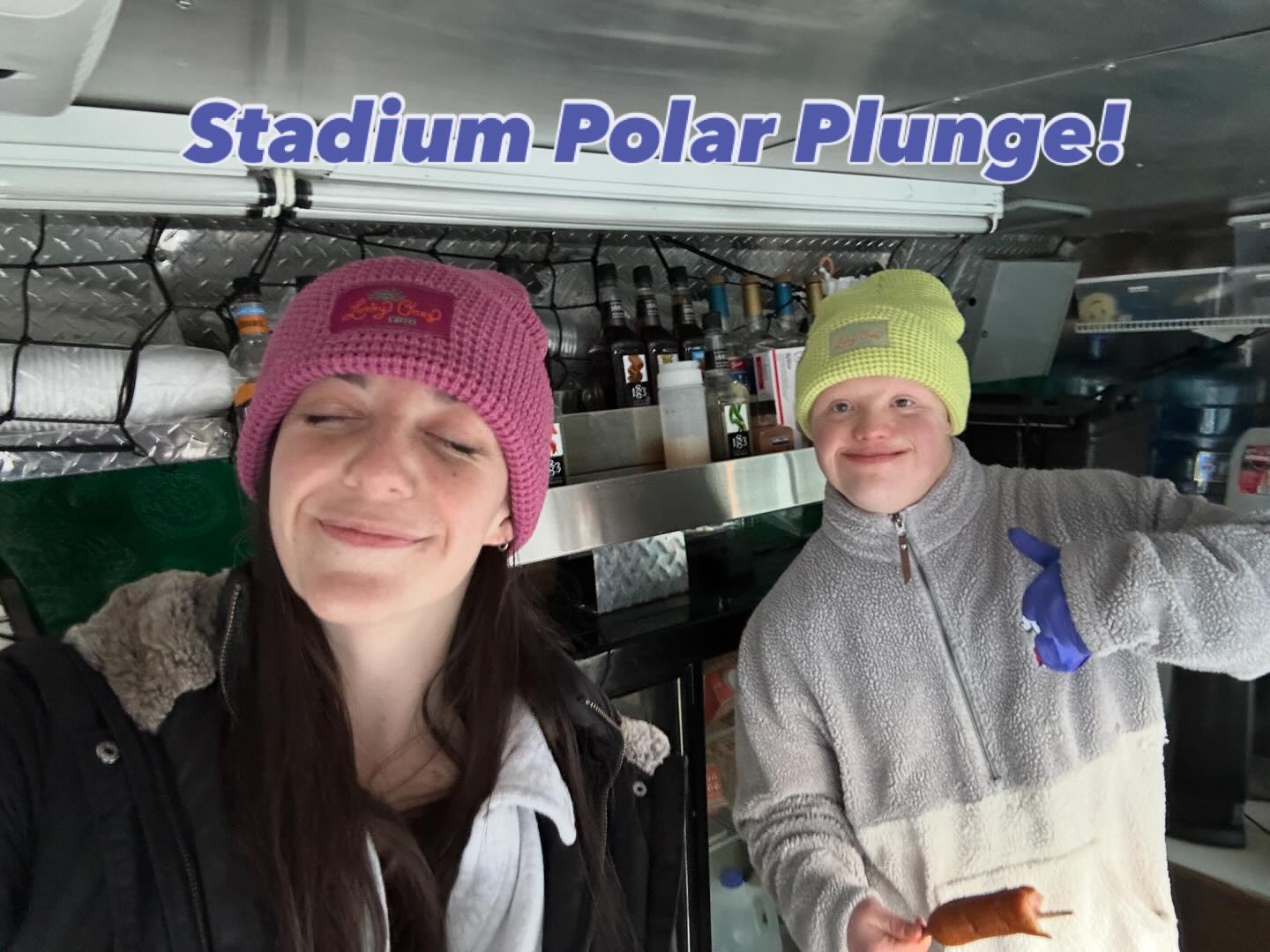Last week Chelsea and CJ headed to the RSL Stadium to hang out with @specialolympics_utah at their Polar Plunge! 🤩🥶 Thanks for having us out! We love supporting Special Olympics!
Also, don’t Chelsea & CJ both look frikkin’ cute in our new beanies?! 😍
Order yours today at luckyonescoffee.com 😎