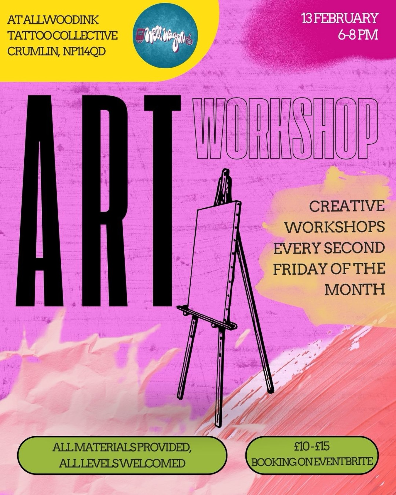 Art night in a tattoo studio 🖤
Something new is landing in Crumlin ✨
A cosy, relaxed art workshop inside a tattoo studio - painting, drawing, no pressure, no expectations.
📍 @allwoodink_tattoos ,Crumlin
💌 Feb 13 launch
We’ll explore ways to let go of perfection, move past overthinking and reconnect with creativity through gentle creative exercises.
Kicking off Feb 13 (the night before Valentine’s 💌) and running monthly.
Part of Well Wagon spreading a little more creativity into the Valleys 🖤
🎨 All levels welcome, all materials included
Link in bio!