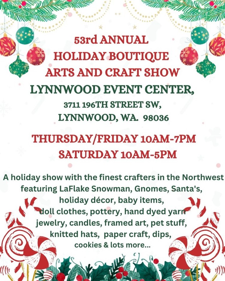 Three Days of Crafts! Super excited. There will be tons of different vendors selling their wares come and see! π
#holidaybazaar #lynnwoodwashington