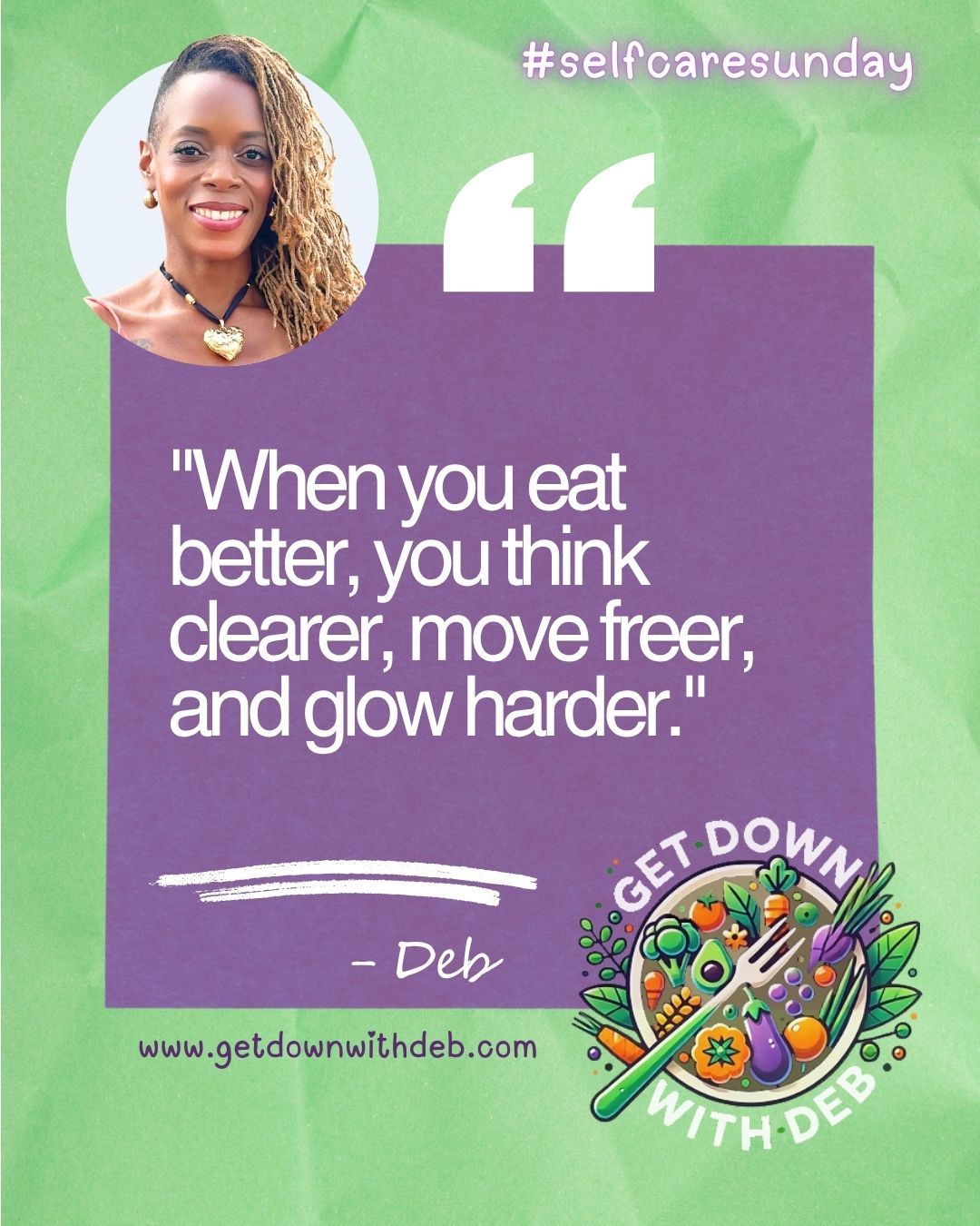 Check bio for upcoming Cooking Classes. Let’s get real about food, health, and the power of plants. What changes are you making this week? Share your thoughts below or tag someone who needs this reminder.
#GetDownWithDeb #FoodAsMedicine #PlantBasedHealing #EatToThrive #SelfCareSunday