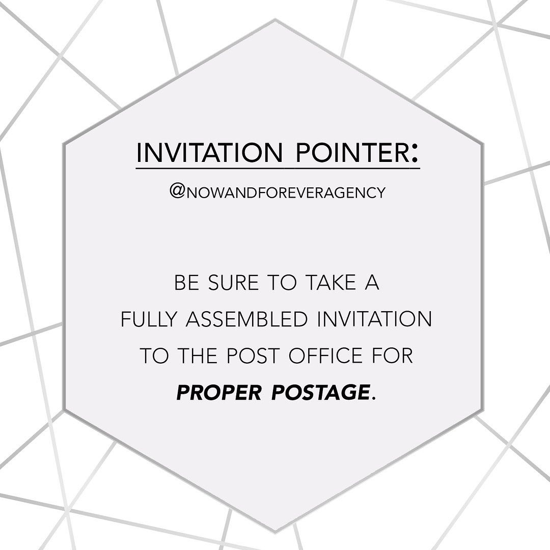 Be sure to take a fully assembled invitation to the post office for proper postage.
⠀⠀⠀⠀⠀⠀⠀⠀⠀
Wedding invitations tend to need a higher postage stamp because they tend to weigh a bit more than a typical letter. Thicker card stock, belly bands, and extra cards will add weight to your overall invitation. Always good to double check with your local post office before applying postage to the envelope. And don’t forget about any international postage!
⠀⠀⠀⠀⠀⠀⠀⠀⠀
#invitationpointer