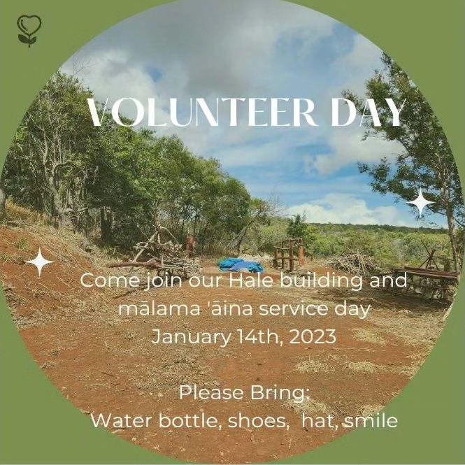 9am-12pm
Please email us at camppalehua@gmail.com with the following information if you would like to be apart of our next volunteer day!
•First & last name
•Phone number
You will also be asked to complete a waiver form.