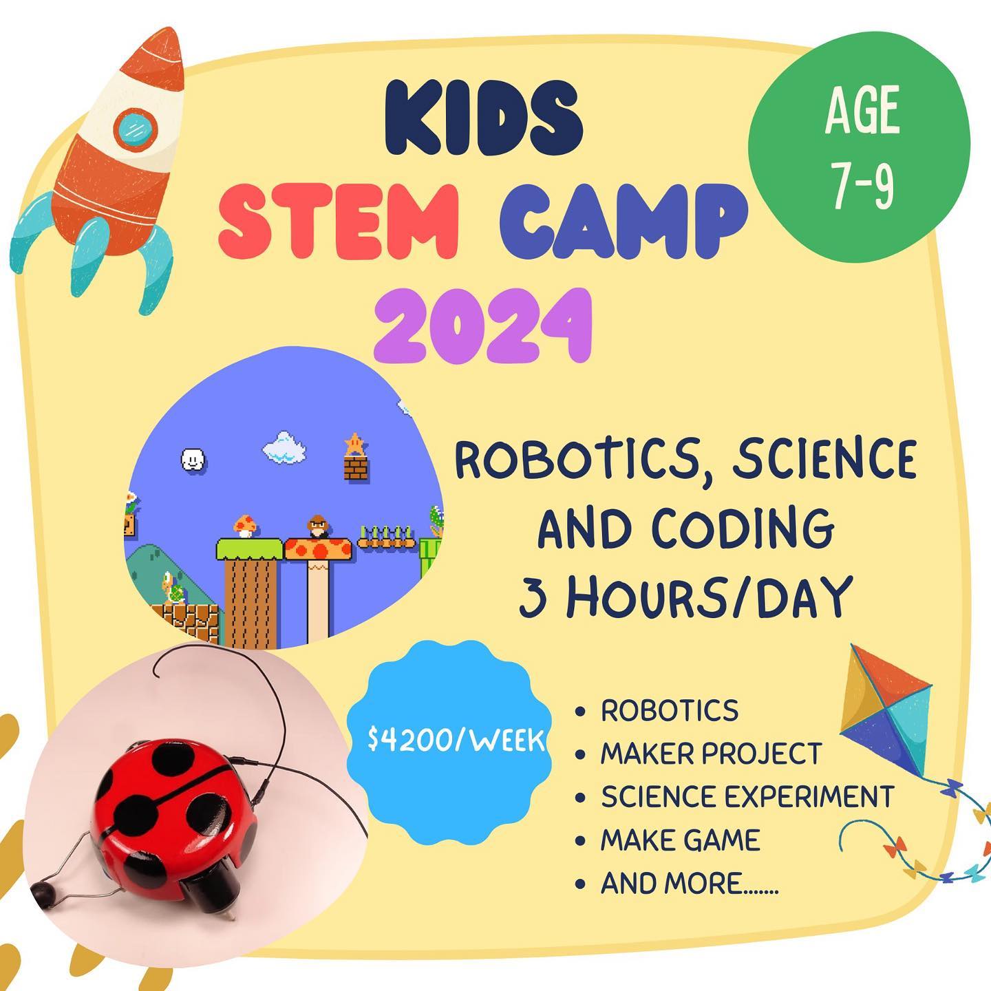 🌞 Summer Camp Announcement! 🌞
📍 Location: Wong Chuk Hang
👧👦 Age Group: 7+ years
🕒 Duration: 3 hours daily, for a whole week
👫 Class Size: Maximum 3 kids
What’s on Offer:
Maker Projects:
Create a thrilling Marble Run
Build and battle with your own Battle Bot
Science Experiments:
Explore the magic of Ferrofluid
Craft beautiful Crystal Epoxy Drops and more...
Game Programming:
Design and code your very own Mario game using Makecode Arcade
🚀 Dive into a week of creativity, learning, and fun! Perfect for young makers, scientists, and gamers.
📅 Book your spot now and give your child a summer to remember!
#SummerCamp #MakerCamp #ScienceExperiments #GameProgramming #WongChukHang #YouthEducation #STEMCamp #CreativeKids #TechFun #Summer2024