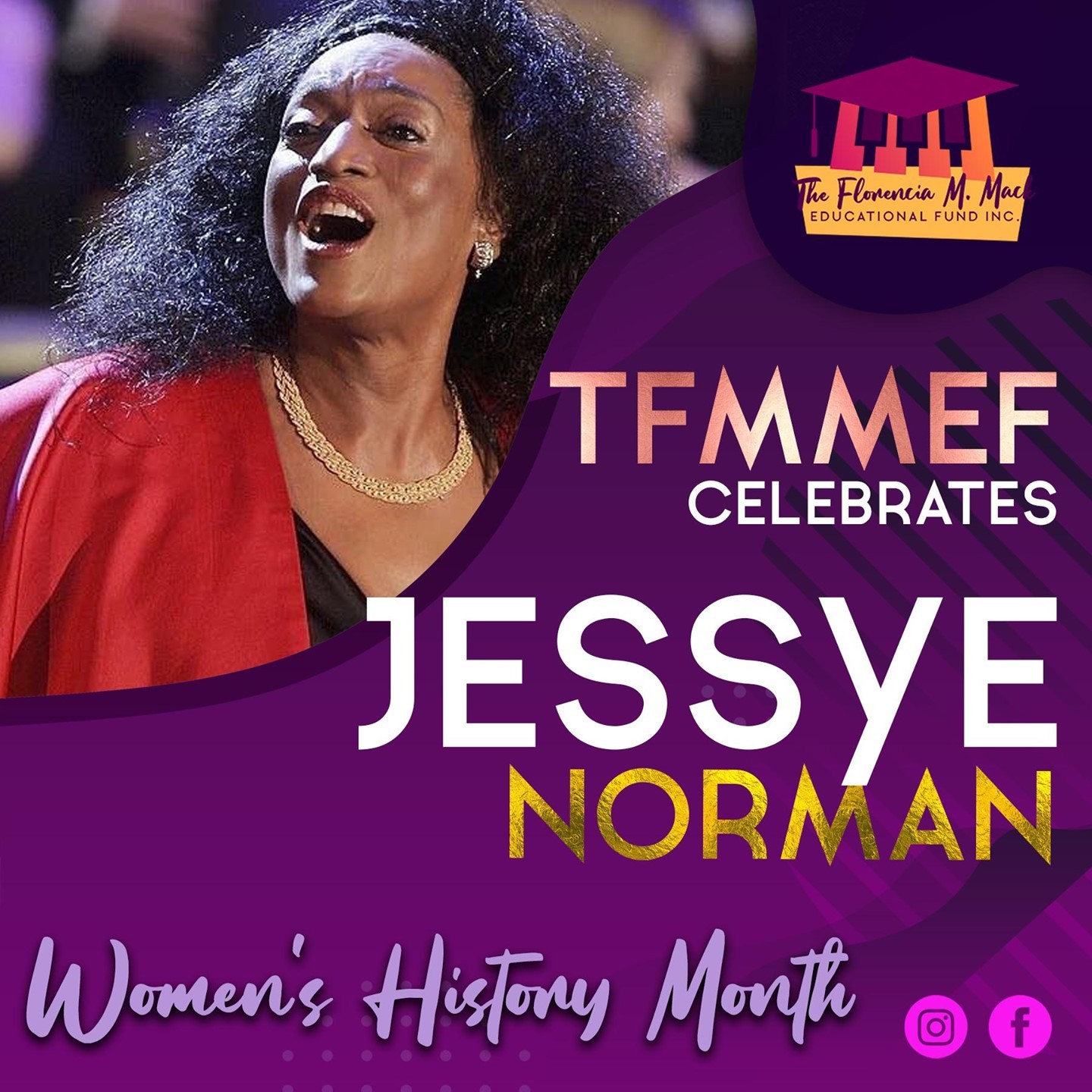 TFMMEF celebrates the late Jessye Norman, a beloved and renowned American Opera Singer and Recitalist
#WOMENSHISTORYMONTH