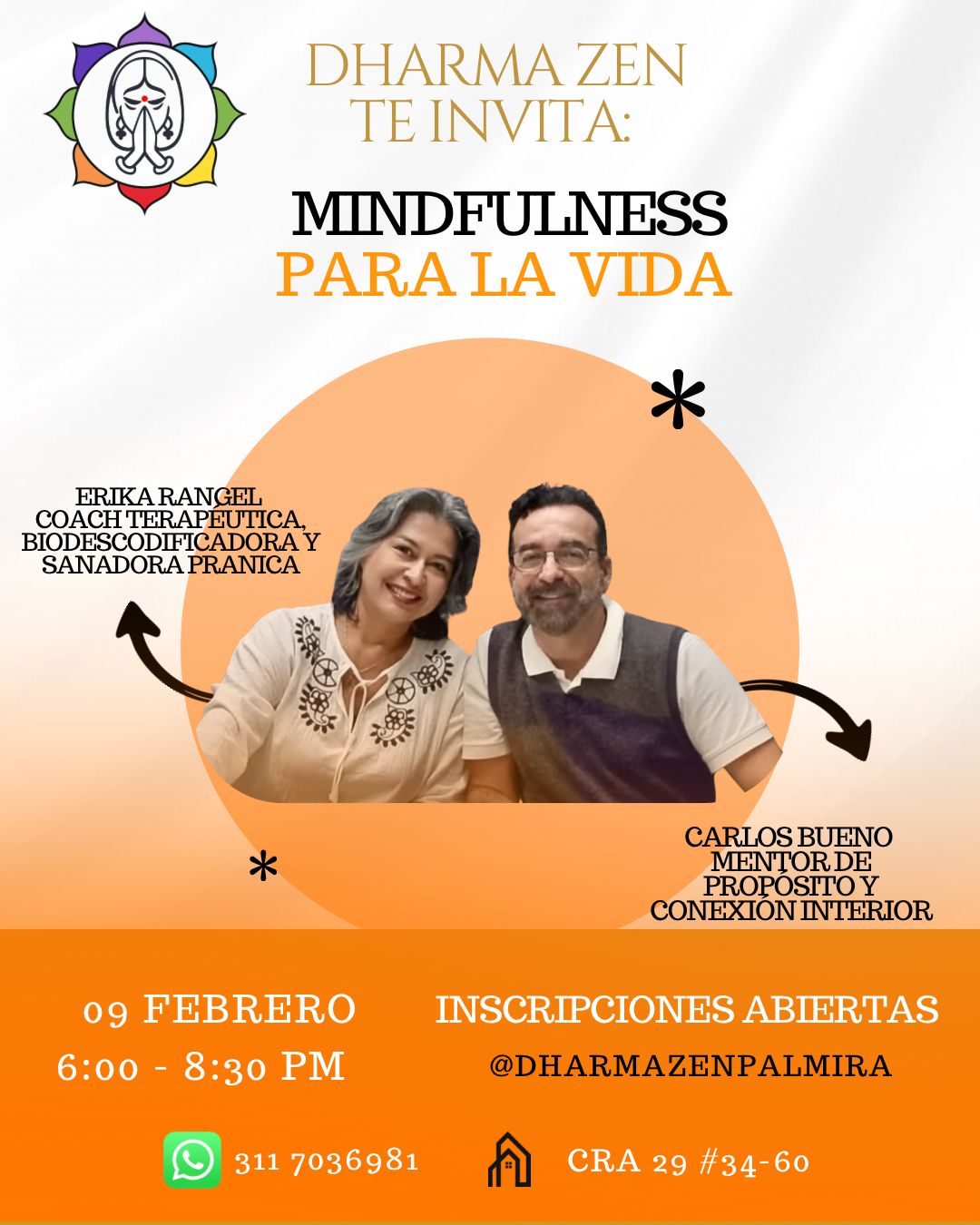 En un mundo que no para, encuentra tu centro.
'Mindfulness para la Vida' no es solo un curso, es la llave para desbloquear la calma en tu día a día, la claridad en tus decisiones y la profundidad en tus relaciones.
Transforma el estrés en serenidad, la distracción en presencia y la rutina en una experiencia plena.
¡Inscríbete hoy y comienza a vivir la vida que realmente deseas, momento a momento!
Dharma Zen Terapias Integrativas.
Cra 29 # 34 -60 Palmira
Info: 311 7036981
www.dharmazen.com.co
#mindfullness #yogapalmira #meditación #crecimientoespiritual