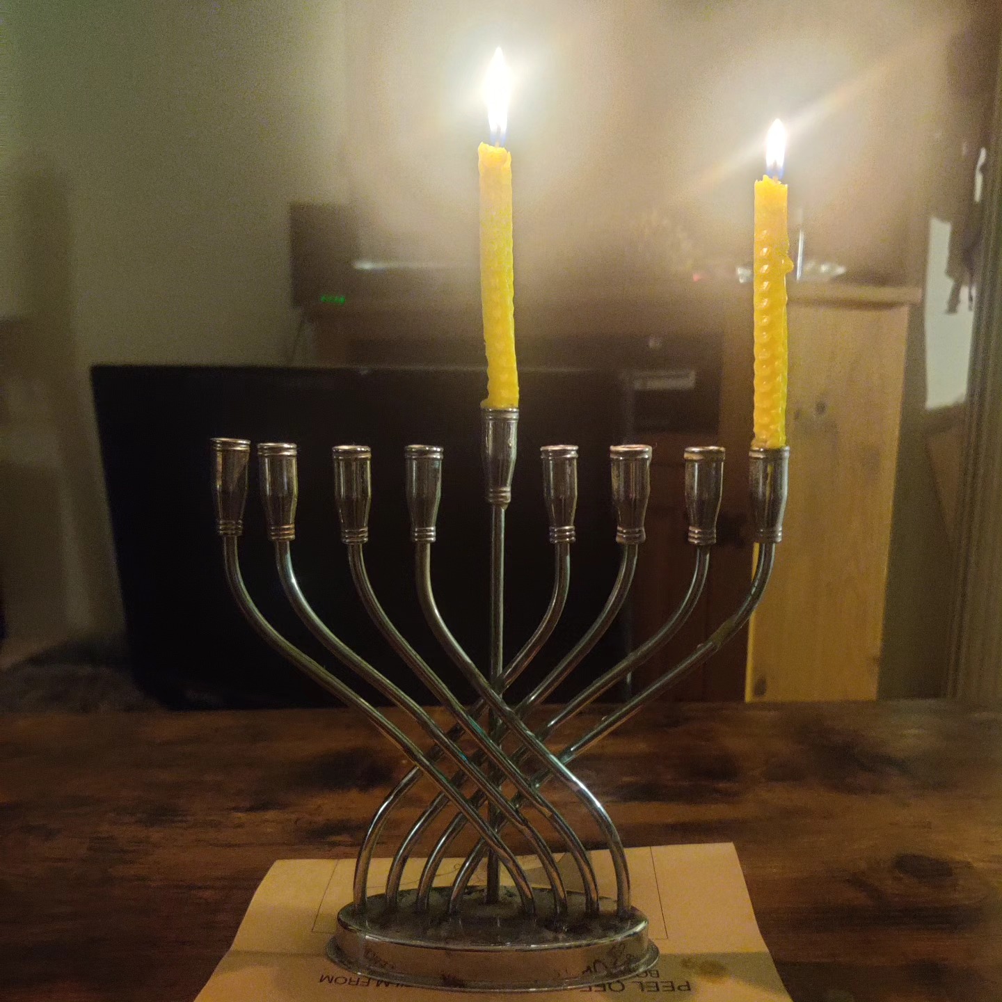 Chag sameach. And ignore the broken TV in the background.