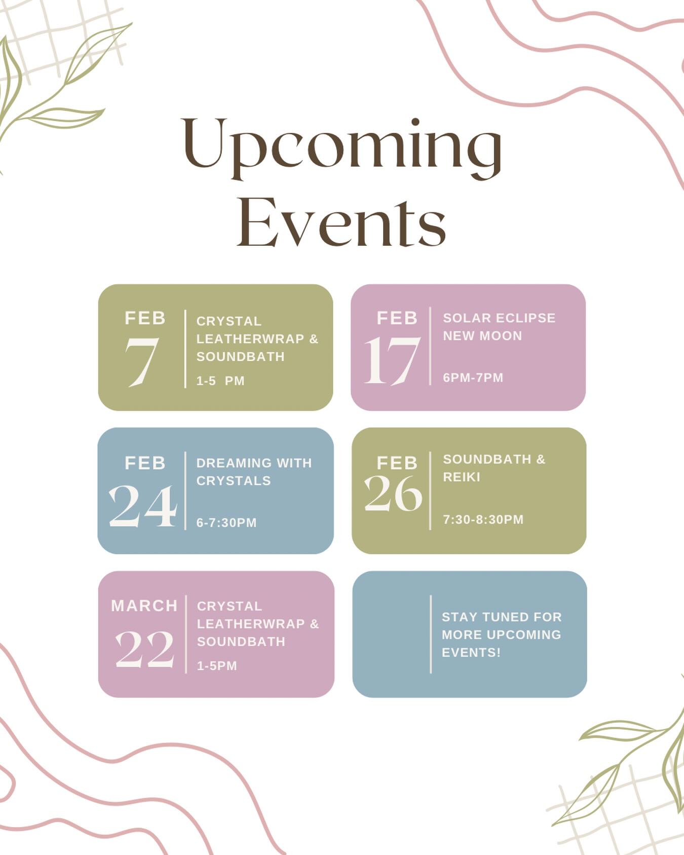 Upcoming Events❄️💕🤍