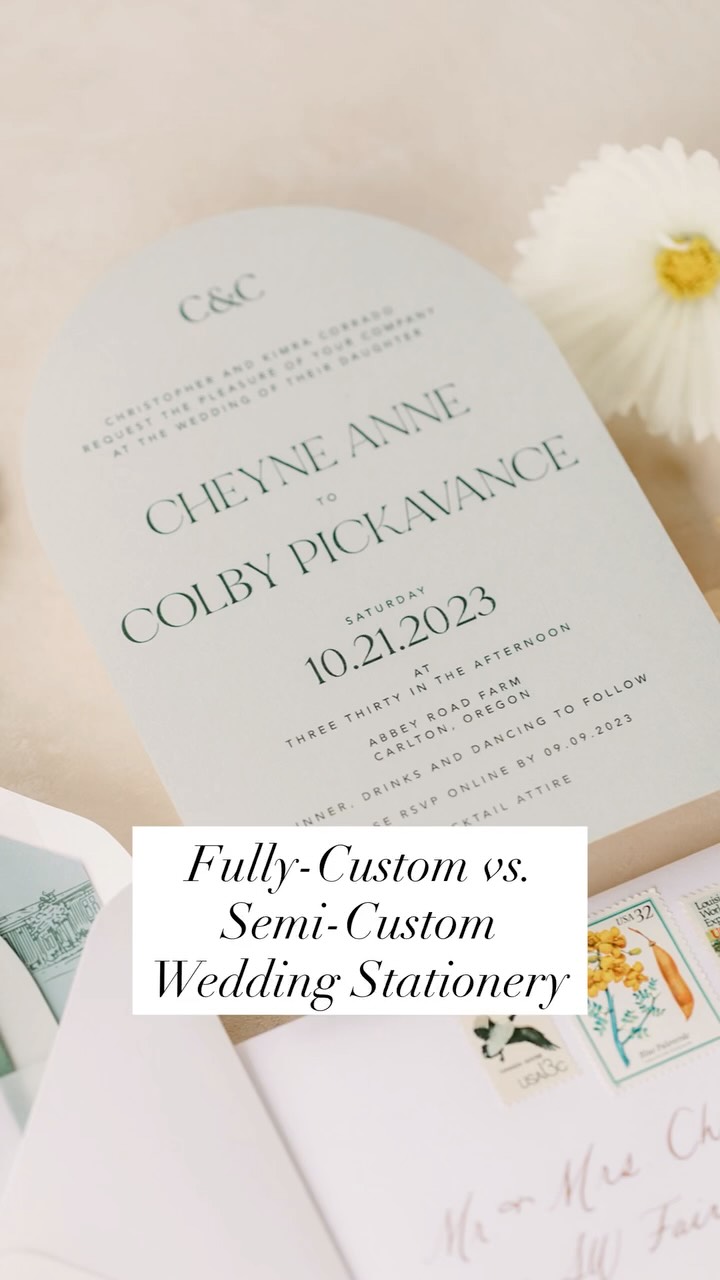 Semi-Custom vs. Fully Custom Wedding Invitations — Understanding the Difference
When selecting your wedding invitations, one of the first decisions to make is whether a semi-custom or fully custom design is the right fit. Both options offer a high level of craftsmanship and thoughtful design, but they serve different needs depending on your vision, timeline, and priorities.
SEMI-CUSTOM INVITATION DESIGNS
Semi-custom invitations are based on a curated collection of existing designs that are carefully refined to reflect your wedding details. While the overall layout and structure are established, your wording, color palette, and select design elements are personalized to create a cohesive, elevated look.
This option is ideal for couples who are drawn to a specific aesthetic and value a streamlined process, a shorter timeline, and a more accessible investment—without compromising on quality or style.
FULLY CUSTOM INVITATION DESIGNS
Fully custom invitations are designed entirely from the ground up, with every detail thoughtfully considered and uniquely created for your celebration. From typography and layout to custom illustrations, paper selections, and print methods, this process allows for complete creative freedom and a deeply personal result.
This option is best suited for couples with a distinct vision who value a collaborative design experience and heirloom-level stationery that tells a story beyond the details themselves.
Neither option is better than the other—each serves a different purpose. The right choice depends on how involved you’d like to be in the design process and how you envision your invitations setting the tone for your wedding day.
If you’re unsure which path aligns best with your vision, I’m always happy to guide you toward the option that feels most intentional for you. #lettersanddust #custominvitations #weddinginvitations #semicustom #weddinginspo Photo credits:
1. @bekahtaylorphotography
2. @meganvandoranphoto
3. Casey Gallagher
4. Kelsey Holtz
5. @seanthomasphoto