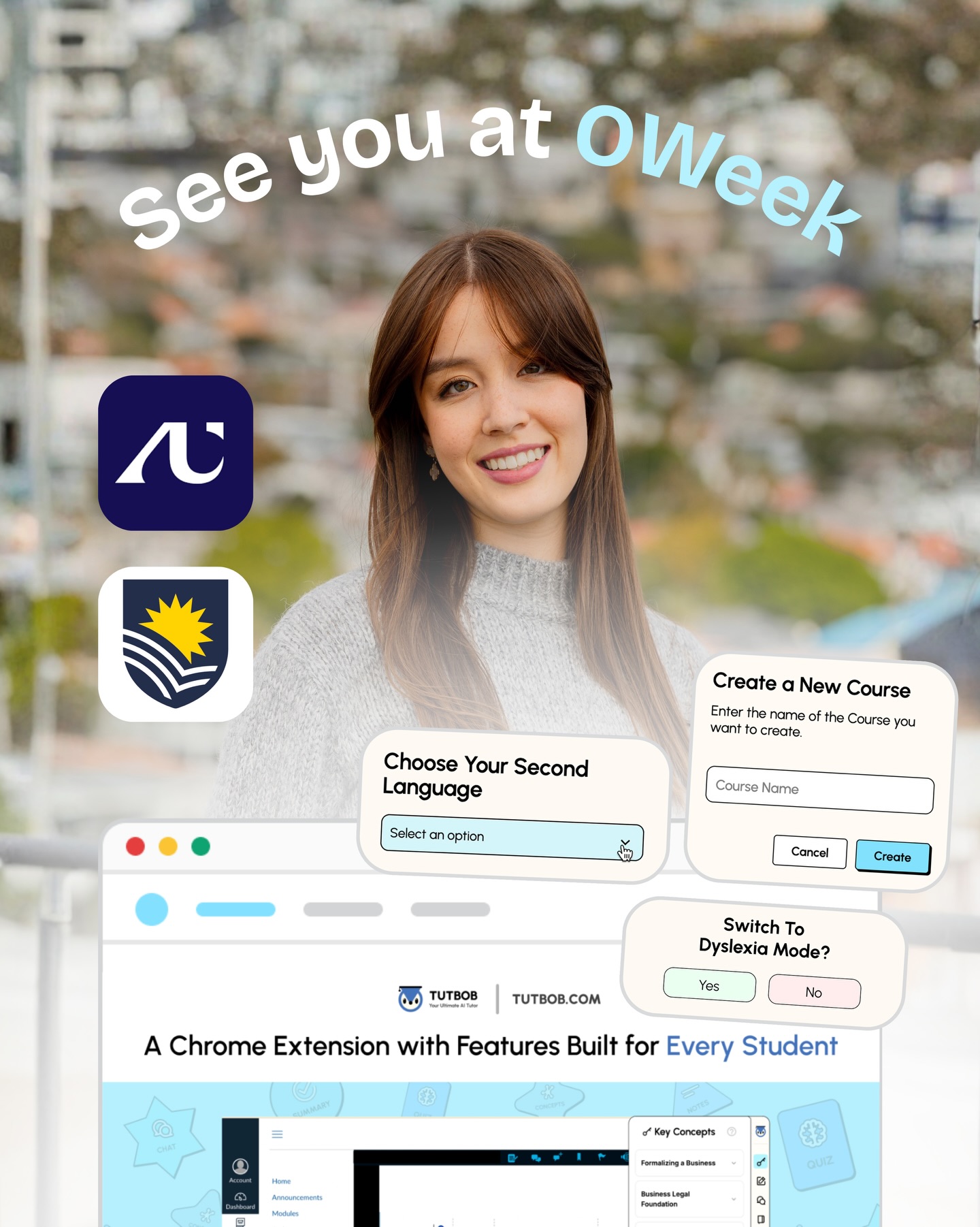 See you at O-Week 👀
We’re bringing keychains, stickers, and free Tutbob codes for students who want to survive semester.
If you have ADHD, dyslexia, or just struggle to keep up in lectures, come find us.
Your first assignment is closer than you think 💭
#oweek #unilife #firstyearuni #unistudent #studyhelp
adhdstudent dyslexiastudent studyinaustralia studentlife