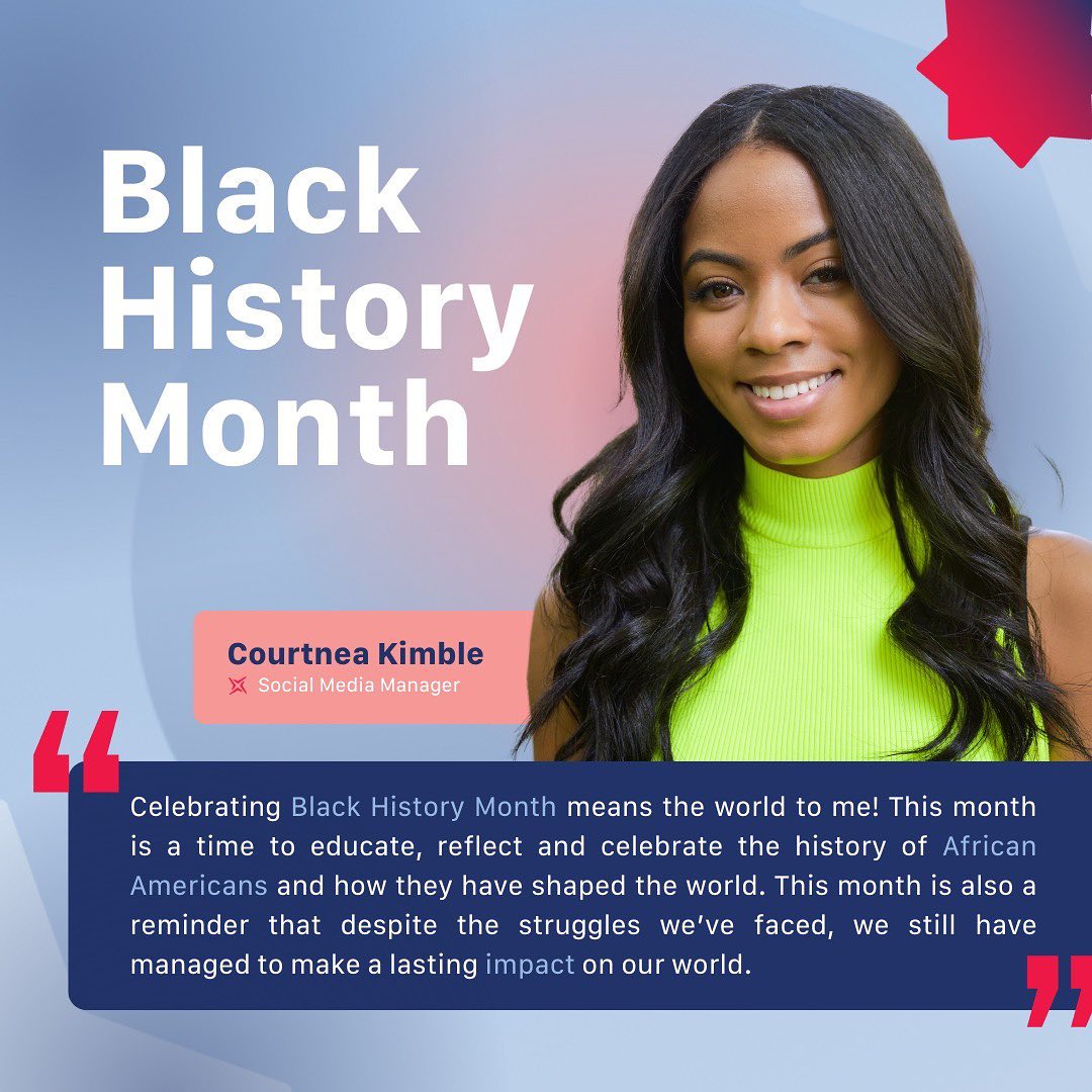 As we wrap up #BlackHistoryMonth, our celebration of excellence continues as we shine a spotlight on our Social Media Manager, Courtnea ✨
“Celebrating Black History Month means the world to me! This month is a time to educate, reflect and celebrate the history of African Americans and how they have shaped the world. This month is also a reminder that despite the struggles we’ve faced, we still have managed to make a lasting impact on our world.” 🤎