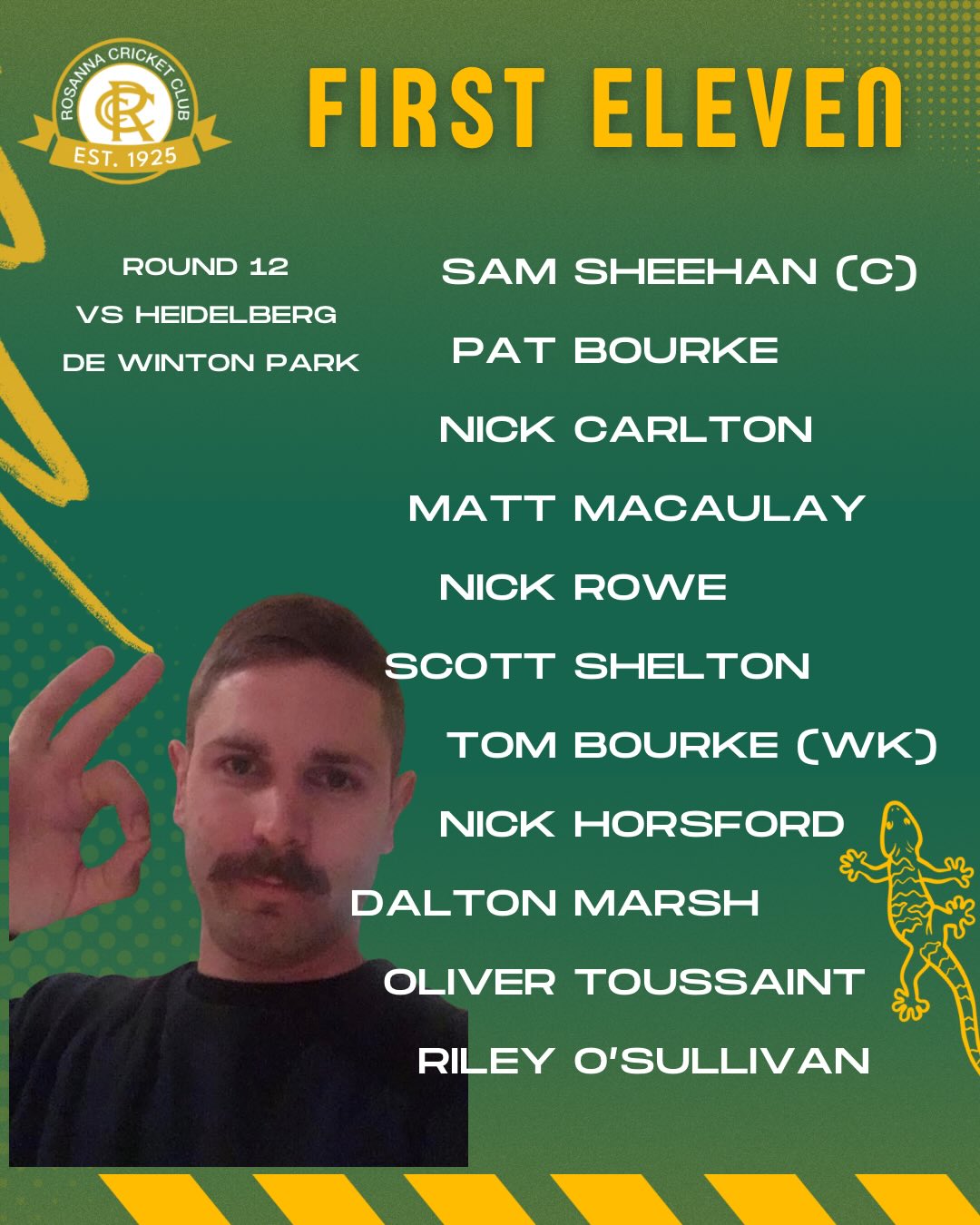 TEAMS - Round 12
How we line up for a huge day tomorrow 💚
Past players day & Shelts 250, can’t ask for a better reason to get down to support the boys!
Go Reptiles 🦎