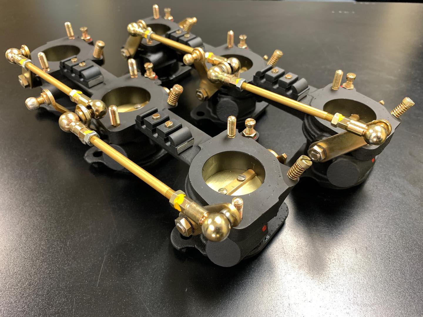 Just completed a rebuild on this set of throttle bodies from a 70-71S. They came out wonderful! #Porsche #Porsche911 #porschemfi #burnhamperformance