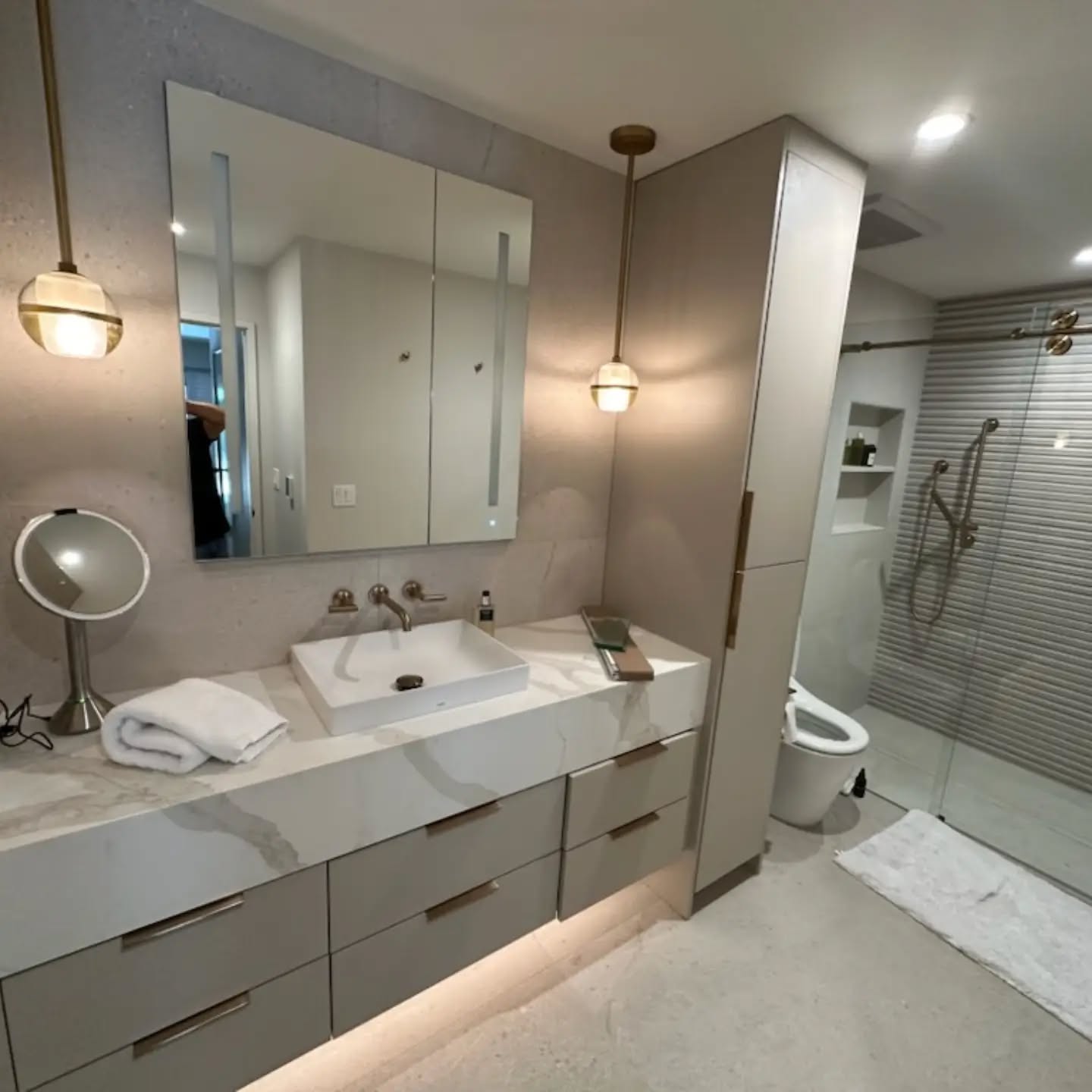 Lafayette - Phase 1 Bath and Pool House Remodel.Modern Cabinets For Ultra Modern Designs