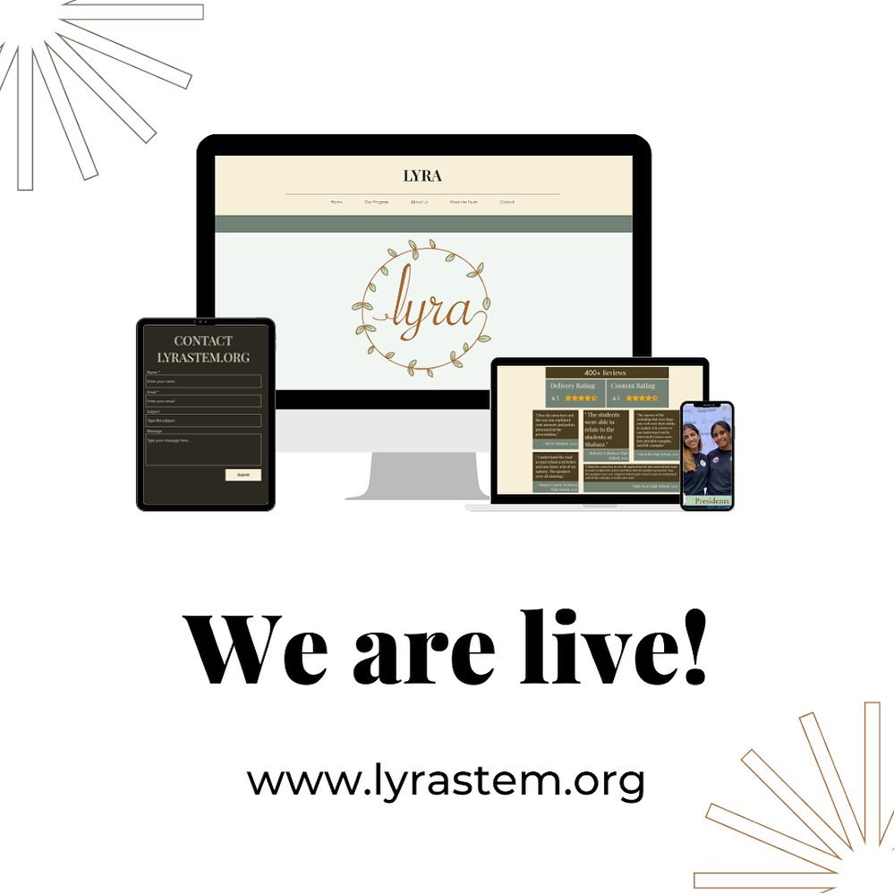 đżDid you know Lyra re-launched its website?
đąVisit the revamped www.lyrastem.org for more about the startup, STEM+ education resources, the team, how to contact us, and more!