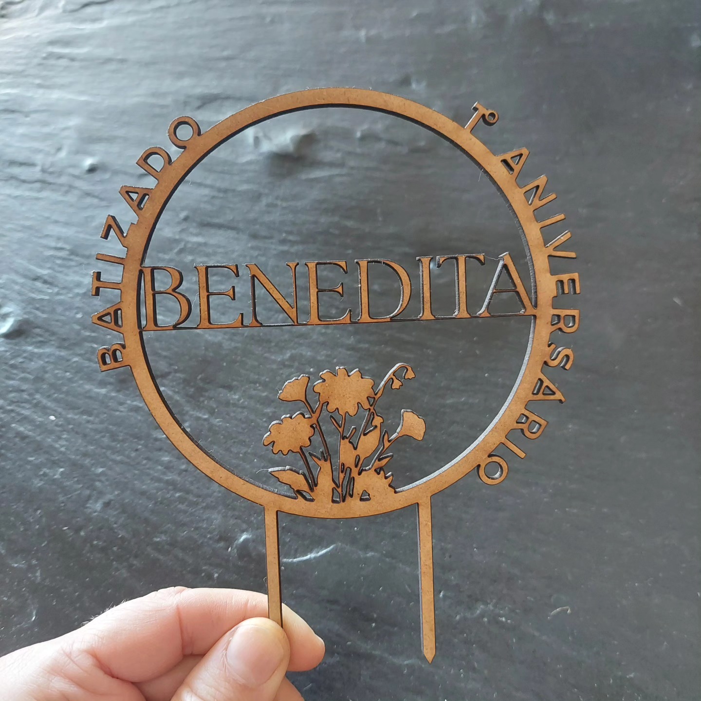 Topo bolo batizado e aniversário