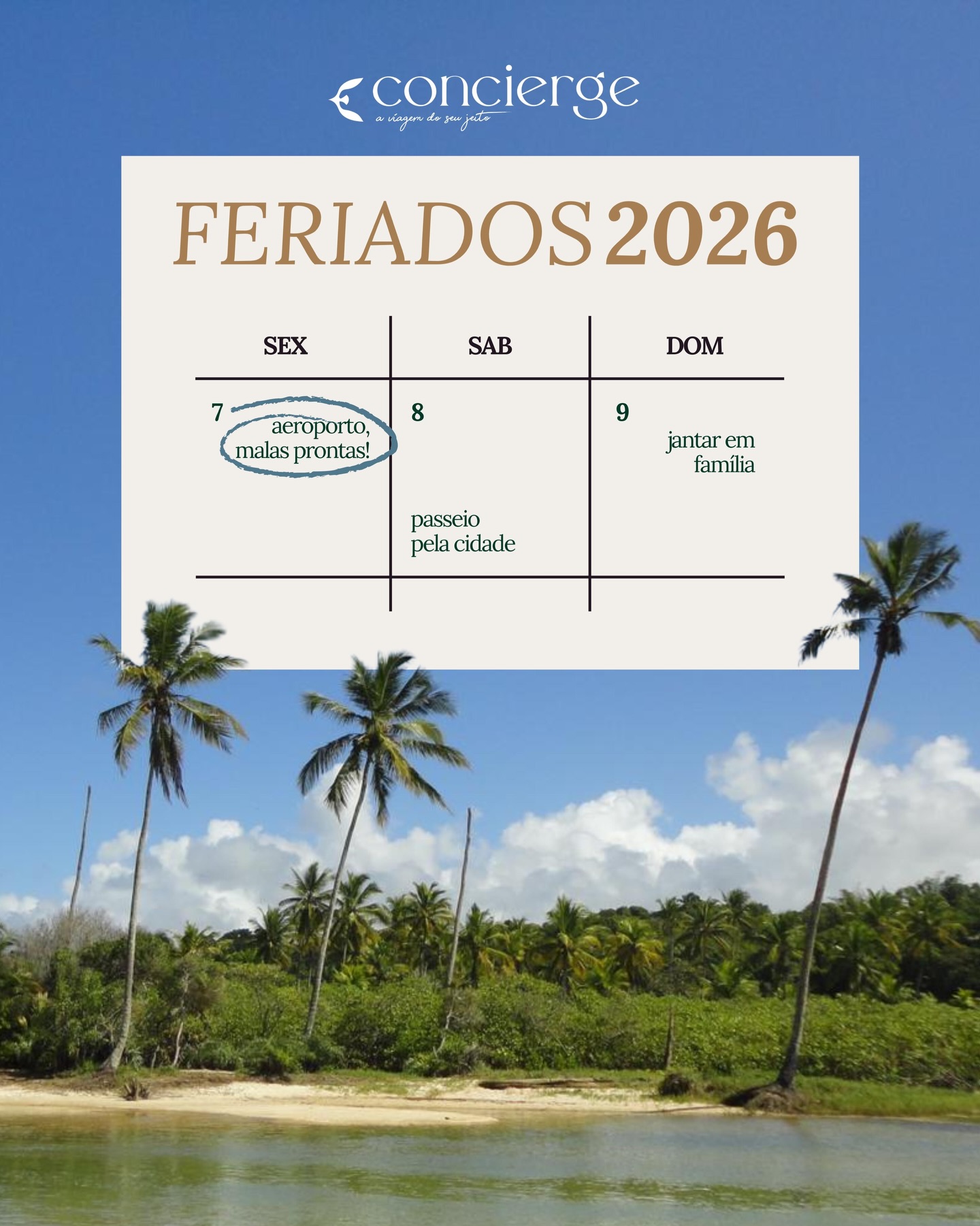 O começo do ano é o momento ideal para programar as suas próximas viagens! E 2026 ainda veio com uma oportunidade única: são muitos feriados prolongados pra marcar no calendário.
Vem com a gente conferir as sugestões de destinos que separamos para cada um deles, considerando as melhores épocas para que você possa aproveitá-los ao máximo.