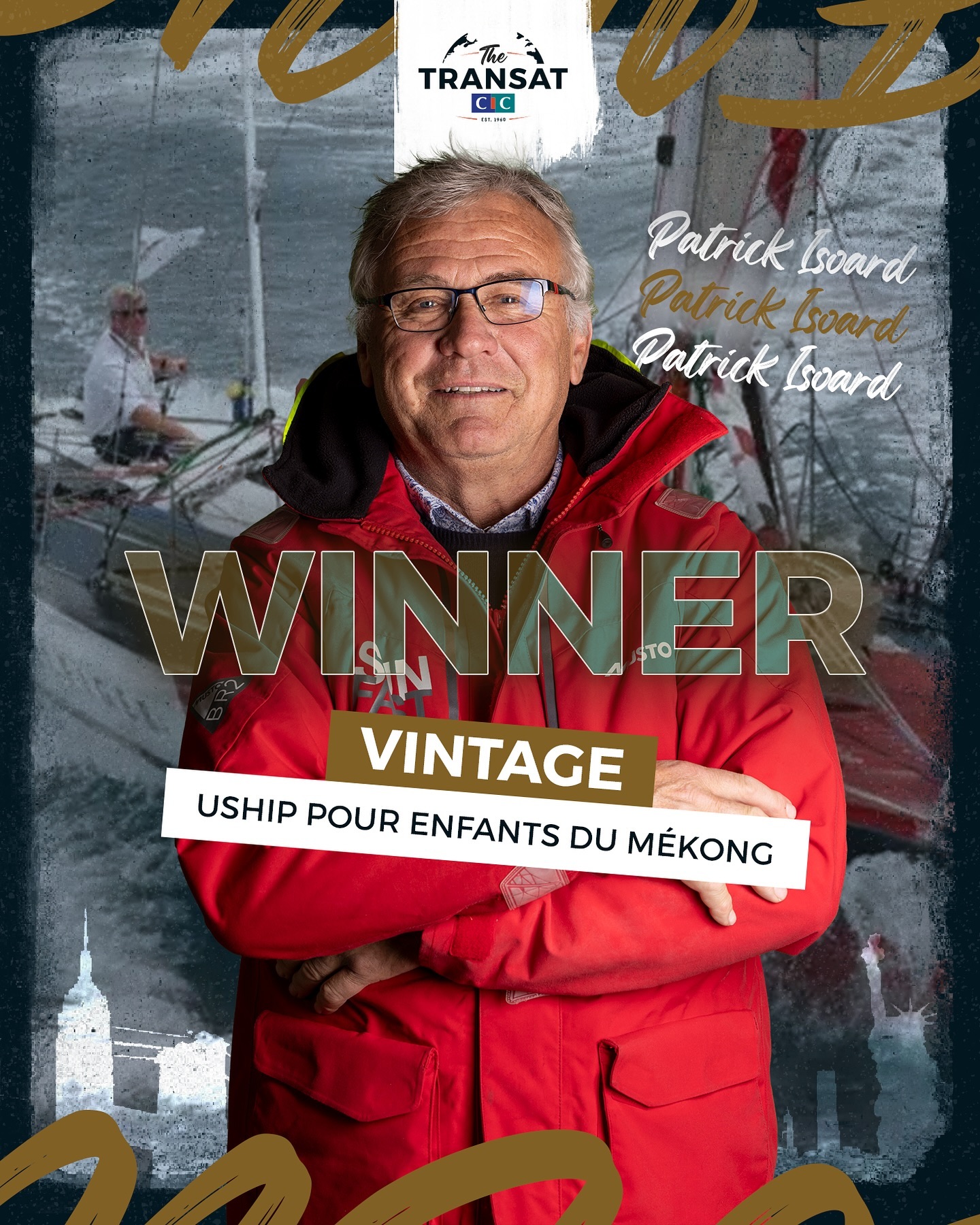 VICTOIRE 🏆
⏱️ Patrick Isoard (Uship pour Enfants du Mékong) a franchi la ligne d’arrivée ce mercredi à 10 h 52 (heure française). À bord de son monocoque Open 50, il est venu à bout de The Transat CIC en 16 jours 21 heures et 22 minutes.
💪 Mais Patrick Isoard vient de faire un peu plus : ce chef d’entreprise a réalisé son rêve et a mis autant de temps qu’un certain Yvon Fauconnier, qui lui aussi en 1984 avait mis 16 jours...
📸 DR
@lorientagglo @cic @region.bretagne #TheTransatCIC #TransatAnglaise #Sailing #Sail #Ocean #Boat #Voile #IMOCA #Class40 #Lorient #newyork