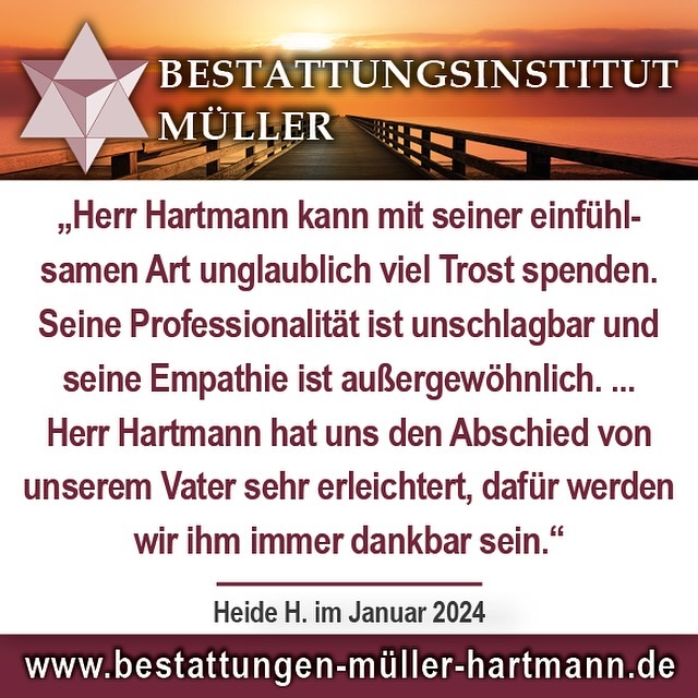#danke für die tolle #bewertung !!! 🙏 Für einfühlsamen Beistand im Trauerfall … 🌿 Wir sind 24 Stunden in #donaueschingen für Sie da ! Ihr Bestattungsinstitut Müller .. #24h #soforthilfe #durchgehendonline #immererreichbar #erdbestattung #feuerbestattung #seebestattung #beistand #trauerfeier #bestattungsvorsorge #überführung #bestattungsinstitut #donaueschingen #bräunlingen #baddürrheim #kundenfeedback #rezension #googlerezensionen #googlebewertung #bewertung #kundenbewertung #5sterne www.Bestattungen-müller-hartmann.de @alle