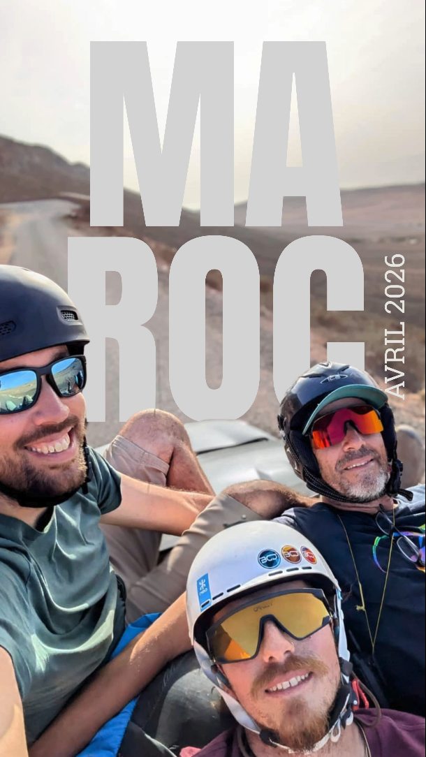Chez YOOFLY, on guide ici depuis 30 ans, à ski, randonnée, escalade et parapente.
👉 Nous connaissons et travaillons sur plus de 17 sites de vols au sud Maroc.
👉 Aérologie, reliefs, cultures locales, rien n’est laissé au hasard.
👉 Avril, c’est la meilleur période pour te gaver de soaring interminable.
👉 Augmenter ton niveau grâce à nos voiles de gonflages et à notre coaching.
👉 YOOFLY c’est uniquement de petits groupes.
📅 Dernières places :
• 28 mars → 4 avril
• 4 avril → 11 avril
YOOFLY, l’expérience fait la différence!