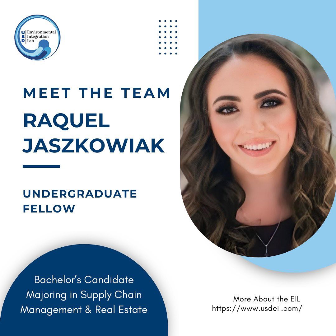 Raquel is an Environmental Integration Lab Fellow and a third year student double majoring in Supply Chain Management and Real Estate. Raquel loves spending time with family and friends. She also enjoys going to the beach.