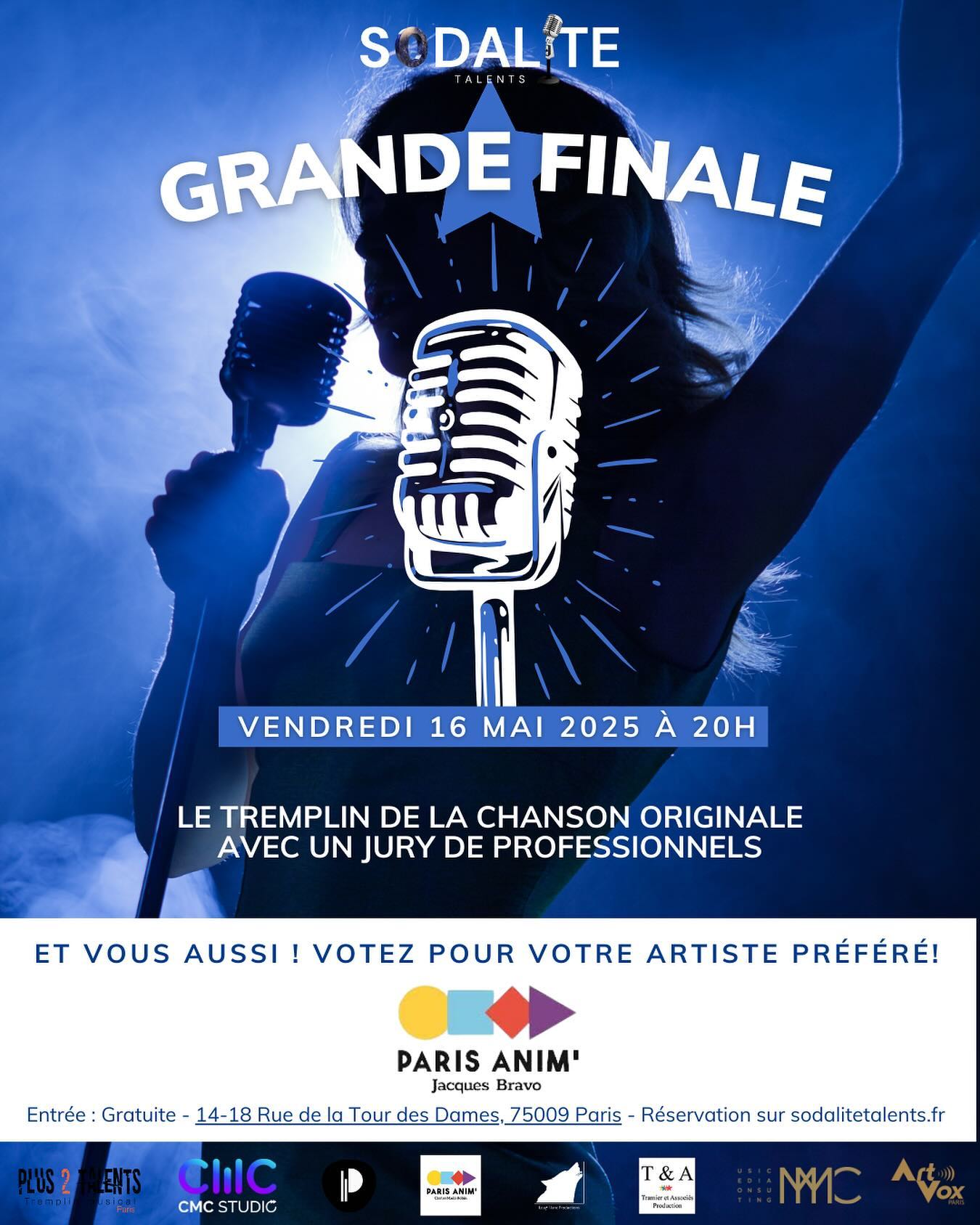 Déjà 8 finalistes pour cette 1ere édition 🤩👏 :
@colletteavecletrema @itsmanonsarah @justinemayer__ @leva.officiel @shes.late @cyrenemusique @jesuisliv_ @emiliemarcadeoff 👏❤️
🥇Viens soutenir ton artiste préféré et vote pour l’artiste de l’année avec notre prix du public 🏆
Ou : @cpa_jacquesbravo
Quand : le 16 Mai 2025
Quelle heure : 20h
🎟️⚠️ Billetterie en bio !
Merci à nos partenaires @agencemmc @hervecocto @plus2talents @mado_robin @cpa_jacquesbravo @loupblanc.productions @prodipe_audio_guitars
#concoursdechant #tremplin #tremplinmusical #auteurcompositeurinterprete
