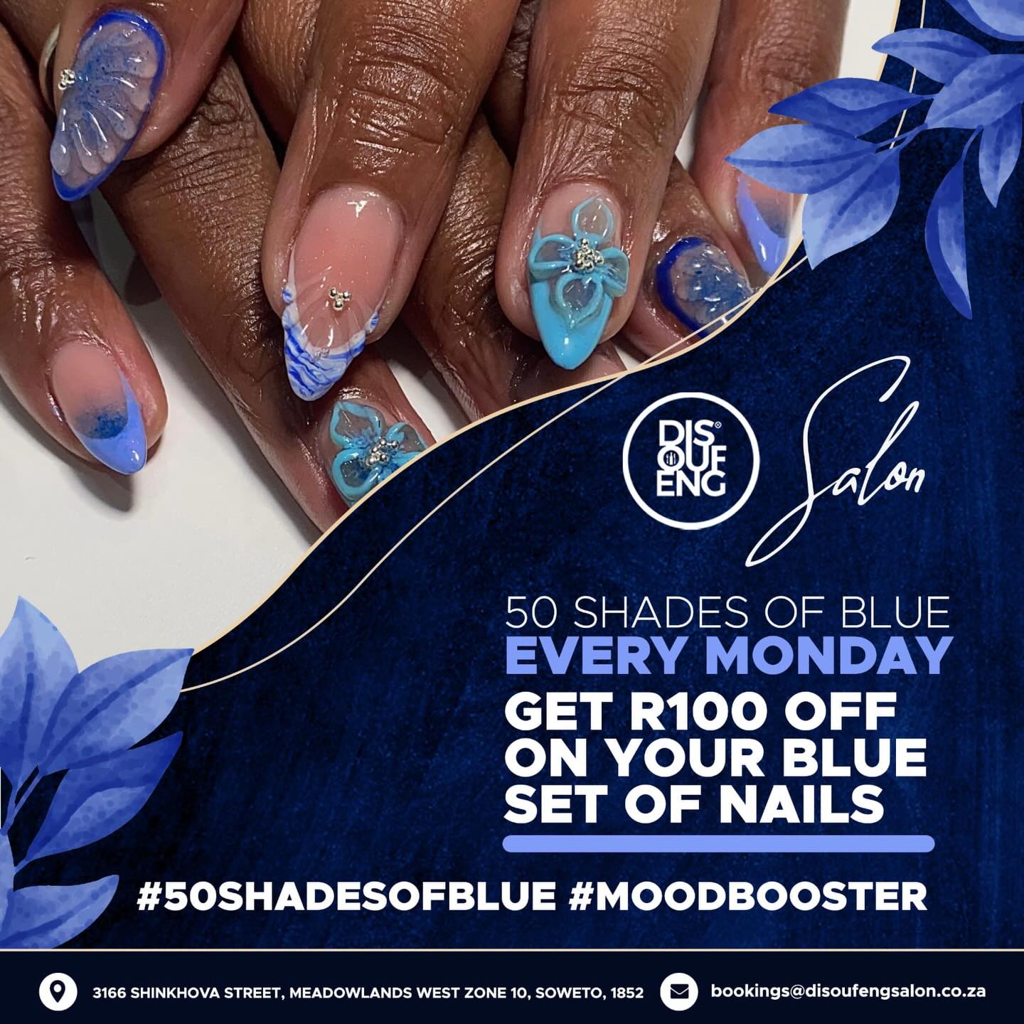 We’re giving the Monday blues a whole new meaning! Start your week with the ultimate Monday Mood Booster—get R100 💰OFF when you do any set of blue shade every Monday
Consider it your license to indulge without the guilt.
🔹 The Deal: R100 Off
🔹 The Vibe: 100% Mood Boosted
🔹 The Catch: Only available Monday
Swing by and let’s turn that Monday frown upside down.
#50 ShadesOfBlue #R100Off #MondayBooster #disoufengsalon