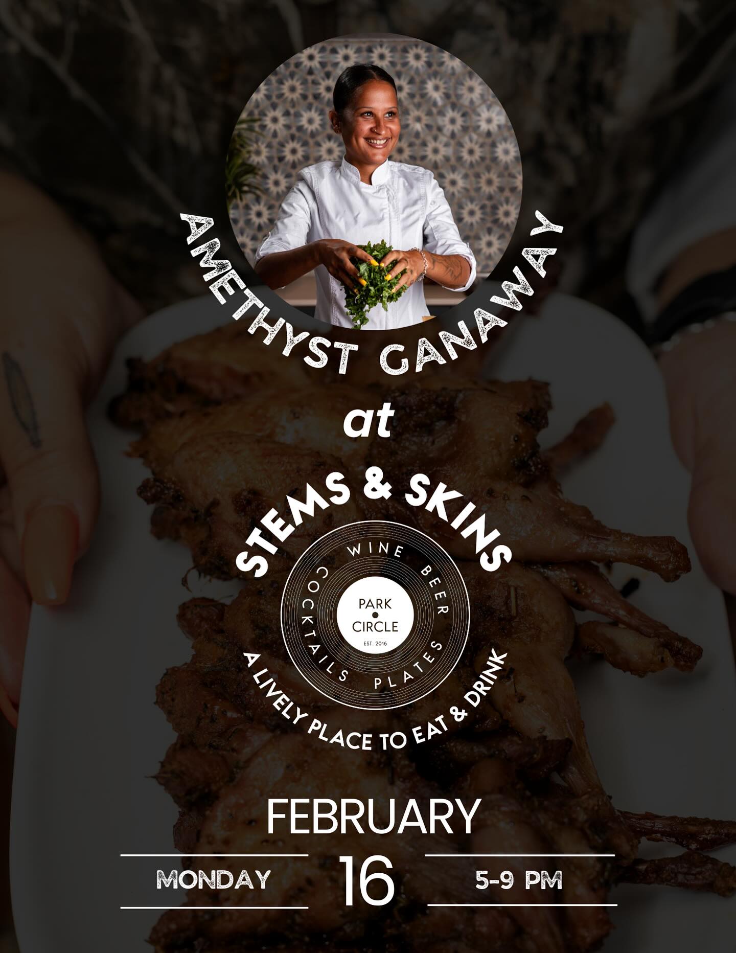 Join us at @stemsandskins for Chef Amethyst Ganaway’s pop-up on 2/16! Her last one was a hit, and we’re excited to have her back in the kitchen with another round of incredible dishes. Come hungry! 😋