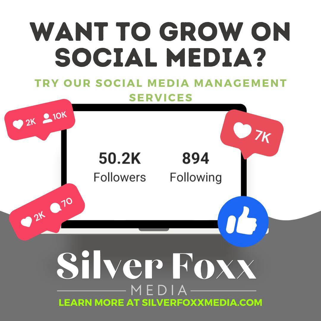 Is social media management taking up too much of your time? Let Silver Foxx Media take care of it for you! We specialize in social media management for businesses and brands, helping you create engaging content, grow your audience, and increase your reach. With our expertise, you can focus on what you do best - running your business! 📈💻
At Silver Foxx Media, we're passionate about helping businesses and brands succeed online. Let us help you take your social media to the next level! Contact us today to learn more. 📲 #socialmediamanagement #digitalmarketing #silverfoxxmedia