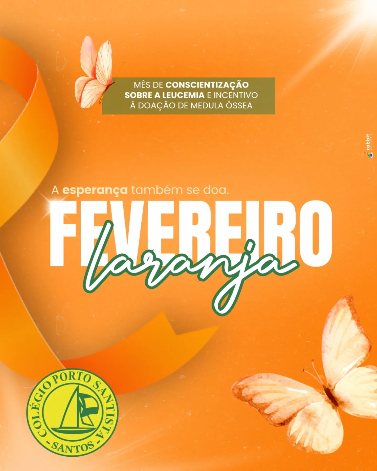 "Fevereiro Laranja: iluminando a luta contra a leucemia. Vamos nos unir e fortalecer a corrente do amor e da solidariedade! 🧡💡"