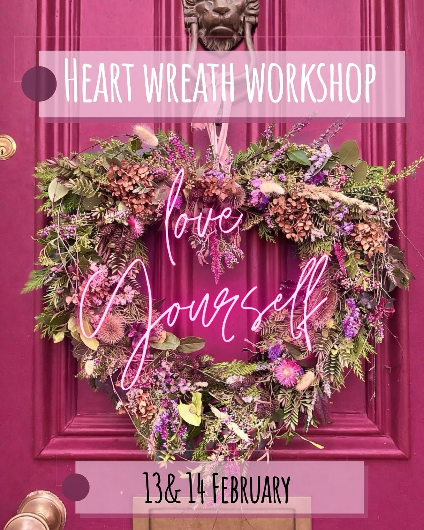 Looking for a gift for Valentine’s Day? I am running workshops on the 13th and 14th February to make these beautiful heart wreaths.
A workshop place for a crafty love could be just the gift , or a heart wreath present to brighten your door, or just send yourself some love and book on for a mindful few hours.
Lots of other local workshops on the website and booking direct.
Tag your love as a hint!
#heartdoorwreath #valentinesgift #valentines #heartwreath #heartwreathworkshop
