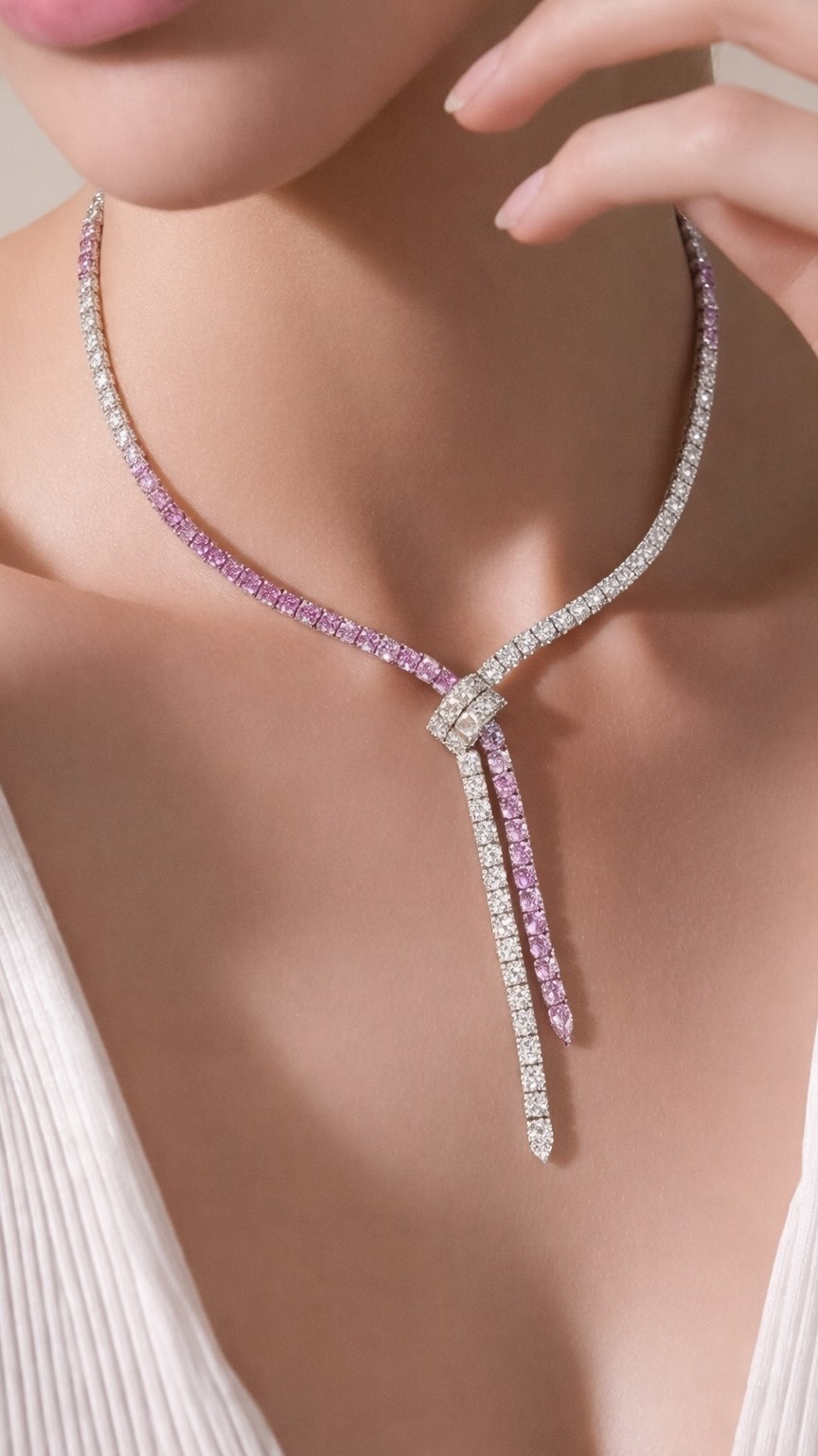 Valentine vibes in every sparkle…
#StatementNecklace #StatementEarrings #ValentinesStyle #LuxuryLove #PrettyInPink