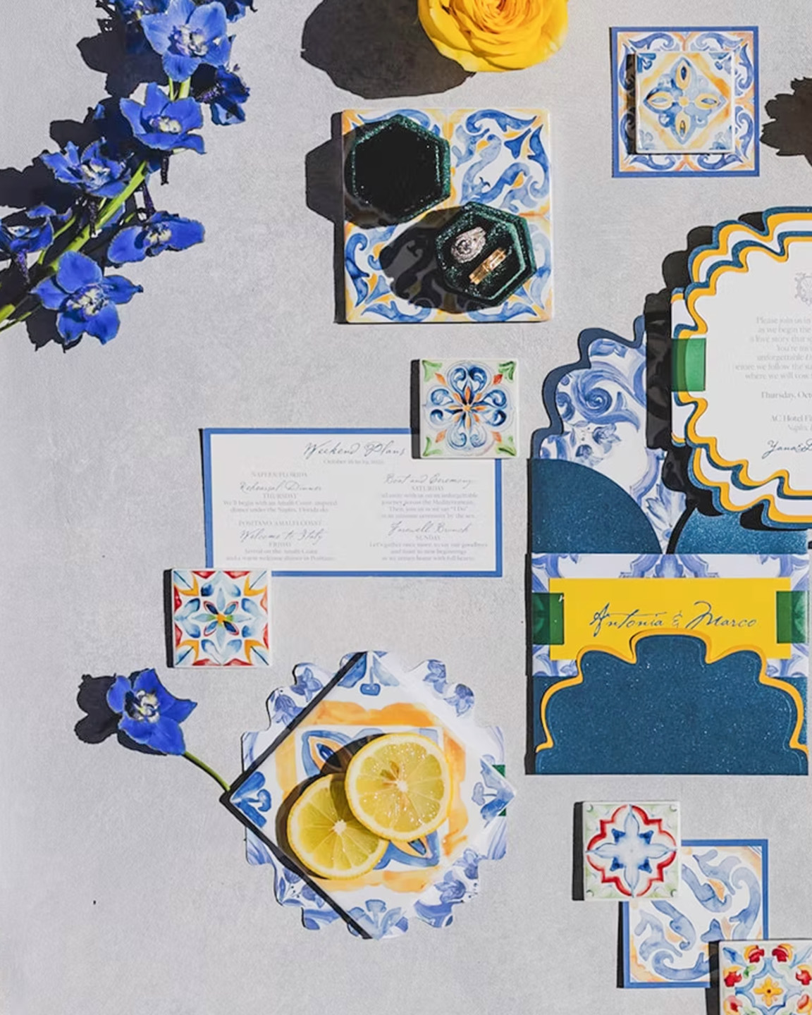 A sunlit soirée where the scent of citrus met love and every brushstroke told a story. Azure & Zest unfolded like a Mediterranean daydream, lush with hand-painted tiles, cobalt accents, and curated paper goods designed to linger in memory. From the flicker of candlelight to the zest of gathered joy, each detail whispered elegance, purpose, and the beauty of celebration.
-
Pinceladas de cobalto y cítricos que cuentan una historia. Azure & Zest, un sueño mediterráneo con azulejos pintados a mano, acentos en cobalto y papelería curada para permanecer en la memoria. Cada detalle susurra elegancia, intención y la belleza de celebrar.
-
Meet the team that made the dream a reality:
Wedding and Event Planner: @naplespartyplanner
Venue: @achotelnaples5thavenue
Photo/Video: @laviestudiosweddings
Florals: @laroseflb
Violinist: @elijahtheviolinist
Cake Artist: @crocuskek
Beauty: @pamperedimage
Chairs Rentals: @plithosrentals
Linens: @idolinens
Tableware: @miliaeventrentals
Backdrop + Balloon Design: @marcysballoondecor
Bridal: @somethingbridalswfl
Groom: @thetuxxman
Models: @ya_di_max and soroket_86
Paper Goods: @timeless.impress
...
#TimelessImpress #AzureAndZest #BespokeStationery #MediterraneanWedding #LuxuryWeddingInspo #NaplesFloridaWeddings #WeddingFlatlay #CitrusWedding #DestinationWeddingIdeas #StyledShoot