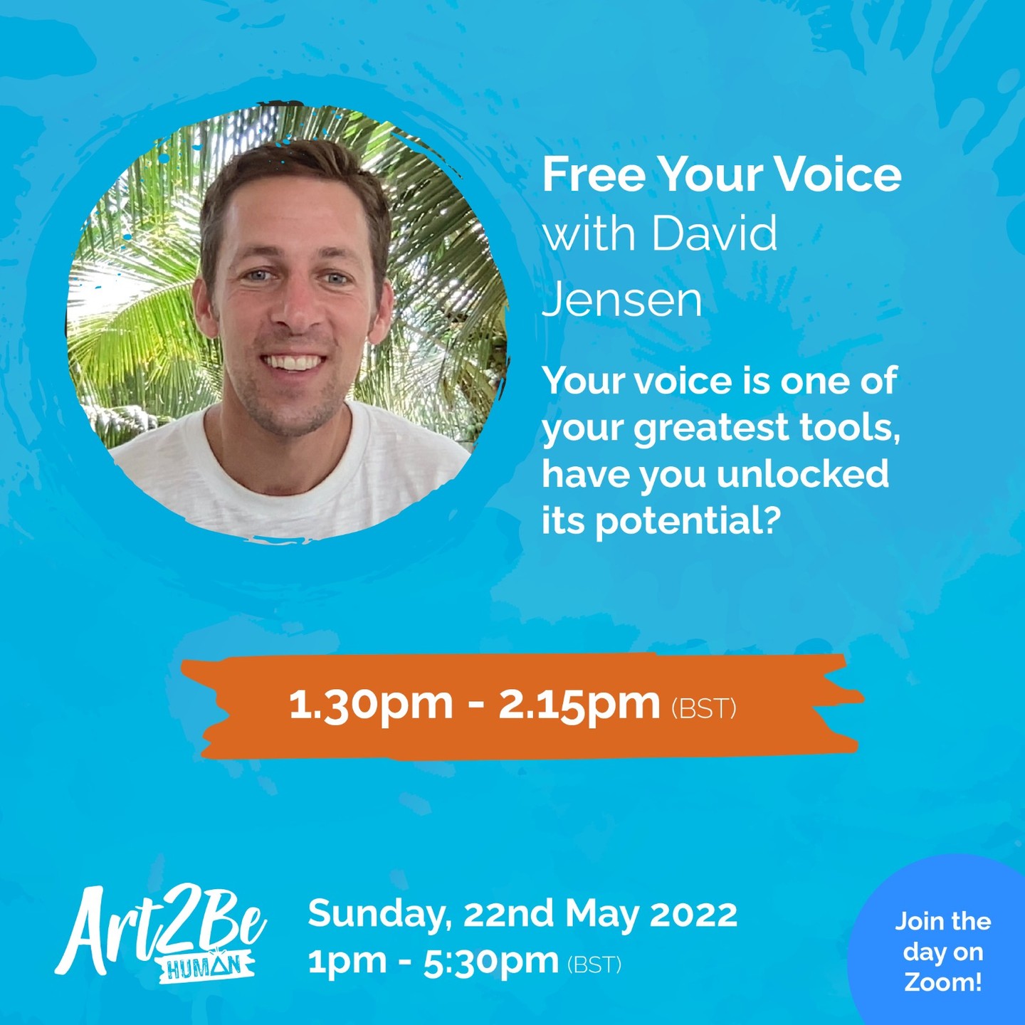 Have you registered for Art2BeHuman Day 2022 yet? 🔥 Only 1 week to go!
Join us on Sunday, 22nd May.
It's time to introduce you to our facilitators this year, starting with @davidpjensen who will guide us through " Free Your Voice".
❤️A bit about the session...
Free Your Voice!
La la la la!
Your voice is one of your greatest tools for feeling, healing, creating, sharing, and connecting. Are you totally in love with your voice yet, and have you unlocked its potential?
Learn to use your voice in new way to hear what your heart wants to say and have fun in the process!
❤️A bit about David...(his own words)
"I was a management consultant for a long while until I realized I wanted to enjoy life differently, and so for the last several years I’ve been following my passions of life coaching, shamanism, and music.
Why do I love singing and music so much? They’ve been a huge part of my personal journey and transformation. With the voice we can literally shift our vibration, connect to Source and our own deepest inner truths, and speak & sing our dreams & prayers into being. I’m excited to share!"
Join us! (Remember timings are UK, check for your local timings)
(Registration link on bio or visit our website www.art2behuman.com)