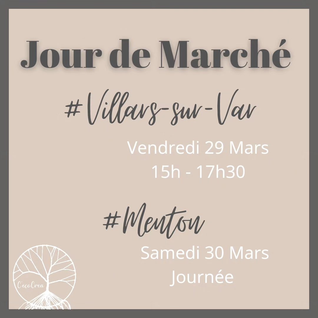 Jour de Marché à #VillarsSurVar vendredi 29 mars et #Menton samedi 30 mars