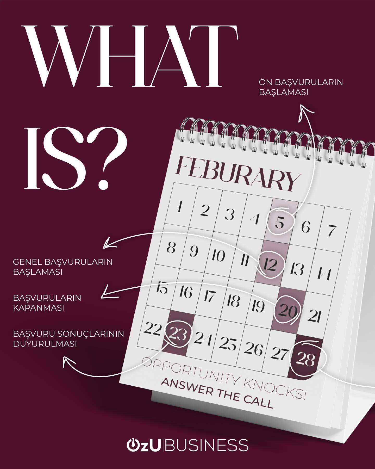 🚀 Kariyerinde fark yaratmaya hazır mısın?
Sektörün önde gelen şirketleriyle tanışmak, gerçek mülakat deneyimi yaşamak ve iş/staj fırsatlarını yakalamak için Job Hunt Day seni bekliyor!
Bu özel günde profesyonellerle birebir görüşebilir, networking ağını genişletebilir ve kariyer yolculuğunda güçlü bir adım atabilirsin. Geleceğini şekillendirecek bağlantılar belki de burada kurulacak. 💼✨
Katılımcı şirketler önümüzdeki günlerde duyurulacaktır. 📣
📅 Tarih: 28 Şubat
👥 Kontenjan dolmadan başvur!
⏳ Son başvuru: 20 Şubat
Başvurunu şimdi yap, fırsatları kaçırma!
🔗 Detaylar ve başvuru linki profilimizde.
#ozubusiness #businessasusual #JobHuntDay