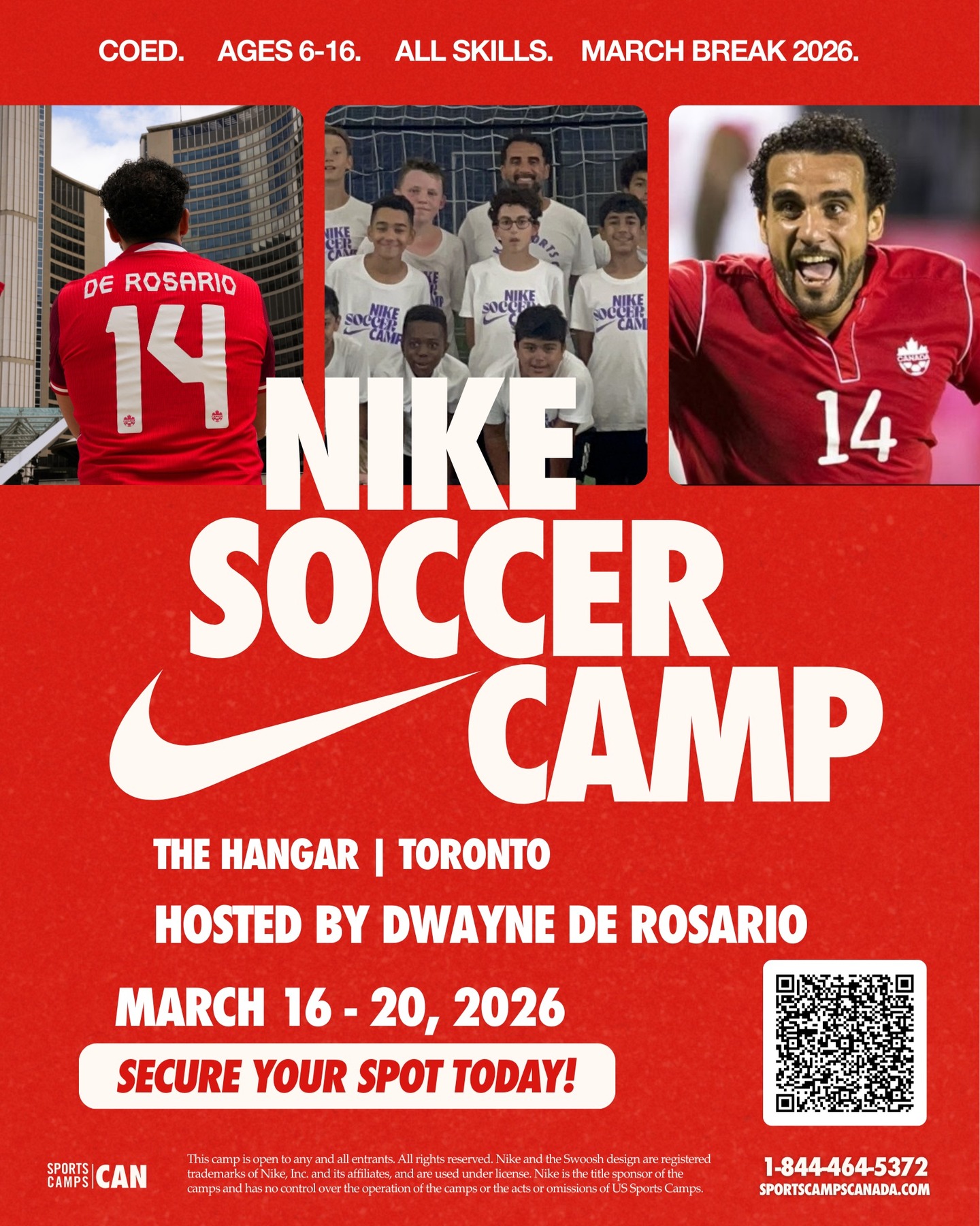 Don't miss it! March 16-20, 2026. The Hangar. Early Bird pricing until Feb. 15, 2026. Click Link in Bio.
#dwaynedero #derofoundation #nikesoccercamp #marchbreak #soccer