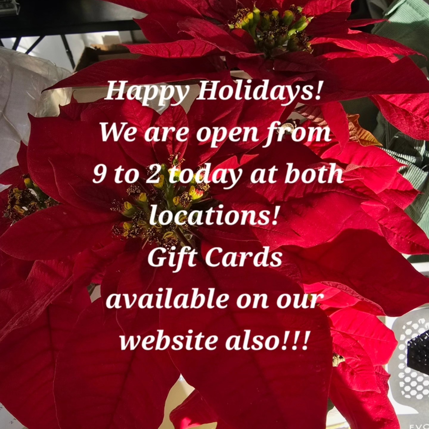 Stop by see us today! We'll be here until 2!! ❤️💚💙