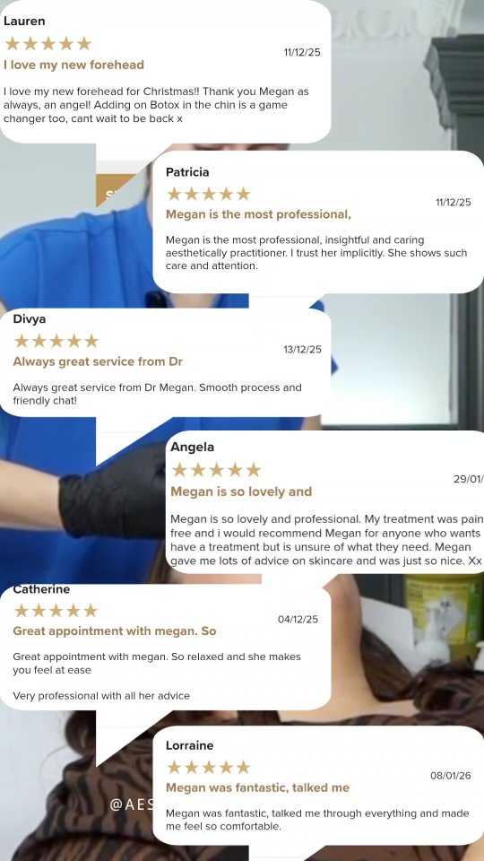 🫵hold down on your screen to read🫵
A reminder that my page is not filled with before and afters.
The majority of my lovely patients choose to be private & discreet about their treatments.
If you're delaying booking an appointment because you're worried I'm an 'instagrammer' then this message is for you:
Being on social media comes with the territory. It's a great way for you to get to know me a little and decide if I'm the right fit for you before booking in.
Yes, I will sometimes post before and afters when I have patient consent to do so.
But a lot of the time, we transform in secret. We celebrate quietly in clinic. You send me gorgeous messages of thanks that remind me why I do what I do.
& Your reviews (like the ones in the video) mean the world to me.
Your photos are a medico-legal requirement but they remain safely stored under GDPR 'lock and key' unless you give permission otherwise. 💙
Patients safety & confidentiality first, always.
Megan x