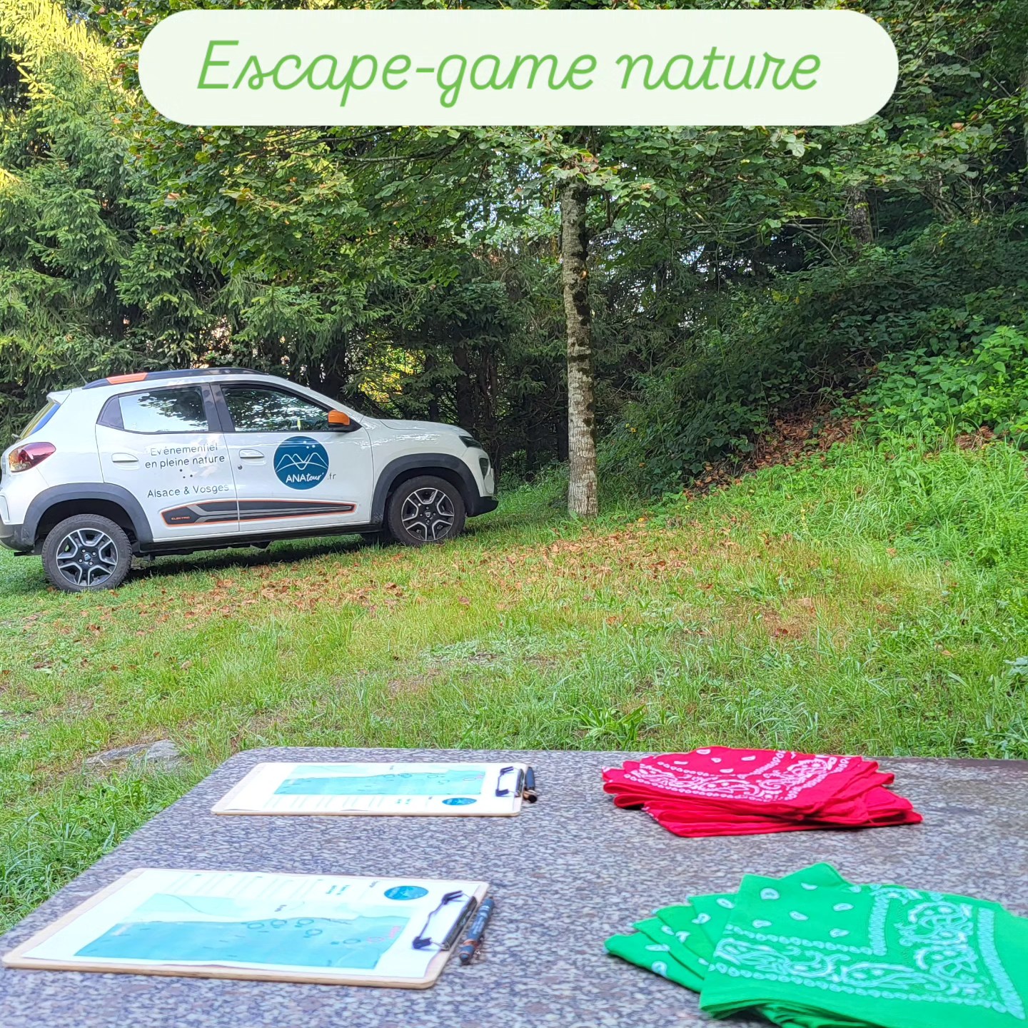 Tout est en place pour l'escape-game nature de ce matin ! La météo est idéale et la vue sera spectaculaire. J'attends mon groupe, qui va passer une superbe journée d'été avec pic-nic et baignade cet après-midi !
Allons jouer dehors ! 🌲
#escapegamenature #allonsjouerdehors
#massifvosgien #teambuildingalsace #journeeentreamis #jeuxnature #valleedelathur #jaimelaforet
