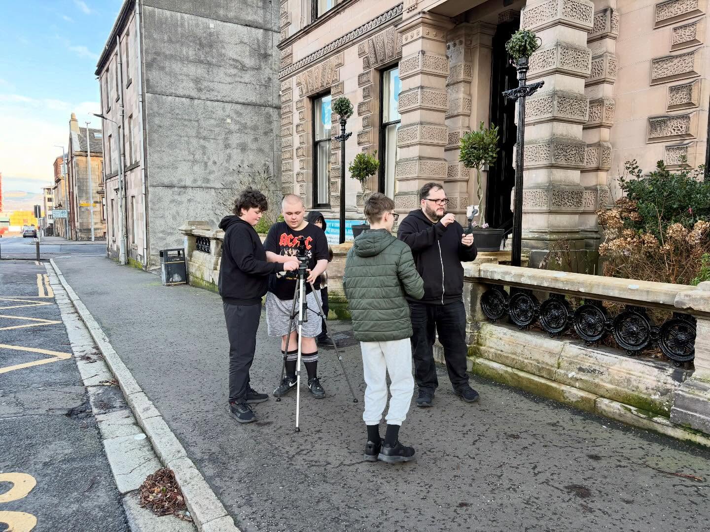 Our Media class were filming a variety of standalone clips to edit into montages later this week. #media #filming #outdoorlearning