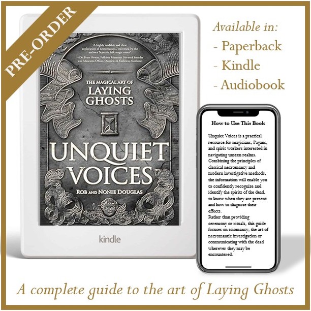 Less than 4 weeks until this book hits the shelves! This is the first book Rob and I have written together. It is a unique approach which draws together Medieval necromancy, modern paranormal investigation and our own Scottish family traditions of laying ghosts to make a complete system to help you identify spirits and understand how and where they manifest, plus methods to resolve a haunting. You can preorder from @llewellynbooks or wherever you buy your magical titles.
Check out 'Unquiet Voices the Magical Art of Laying Ghosts' by Rob and Nonie Douglas - ebook, audiobook or paperback.
___
#Llewellyn#llewellynbooks#witchesofinsta#paganbooks #necromancy #paranormalinvestigation #unquietvoices#ghosts#scottishmagic