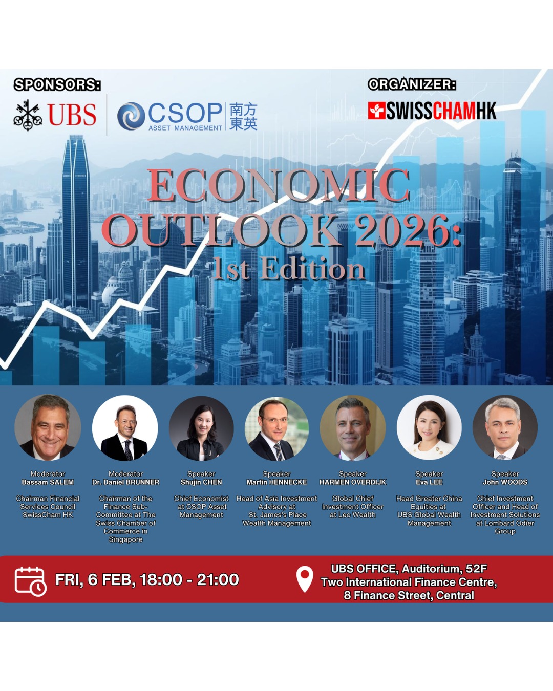 Ready to stay ahead of the curve in 2026? 📈✨
EuroCham is excited to support @SwissChamHK for the Economic Outlook 2026: 1st Edition. We’re diving deep into the trends that will shape our year—from the "AI Power Race" to the new realities of global trade.
What’s on the agenda?
🎙️ Expert Panel: Hear from Eva Lee (UBS) and Bassam Salem (SwissCham HK) as they break down the 2026 forecast.
🤝 High-Level Networking: Connect with the city’s top professionals and industry leaders.
🍷 Swiss Vibes: Wrap up the evening with a cocktail reception featuring fine Swiss wines and finger food!
Don’t miss this chance to sharpen your strategy and expand your network in the heart of Central.
Link in bio to register!
#HKEvents #EconomicOutlook #HongKongBusiness #NetworkingHK #SwissCham #EuroCham #BusinessStrategy #GlobalEconomy #CentralHK