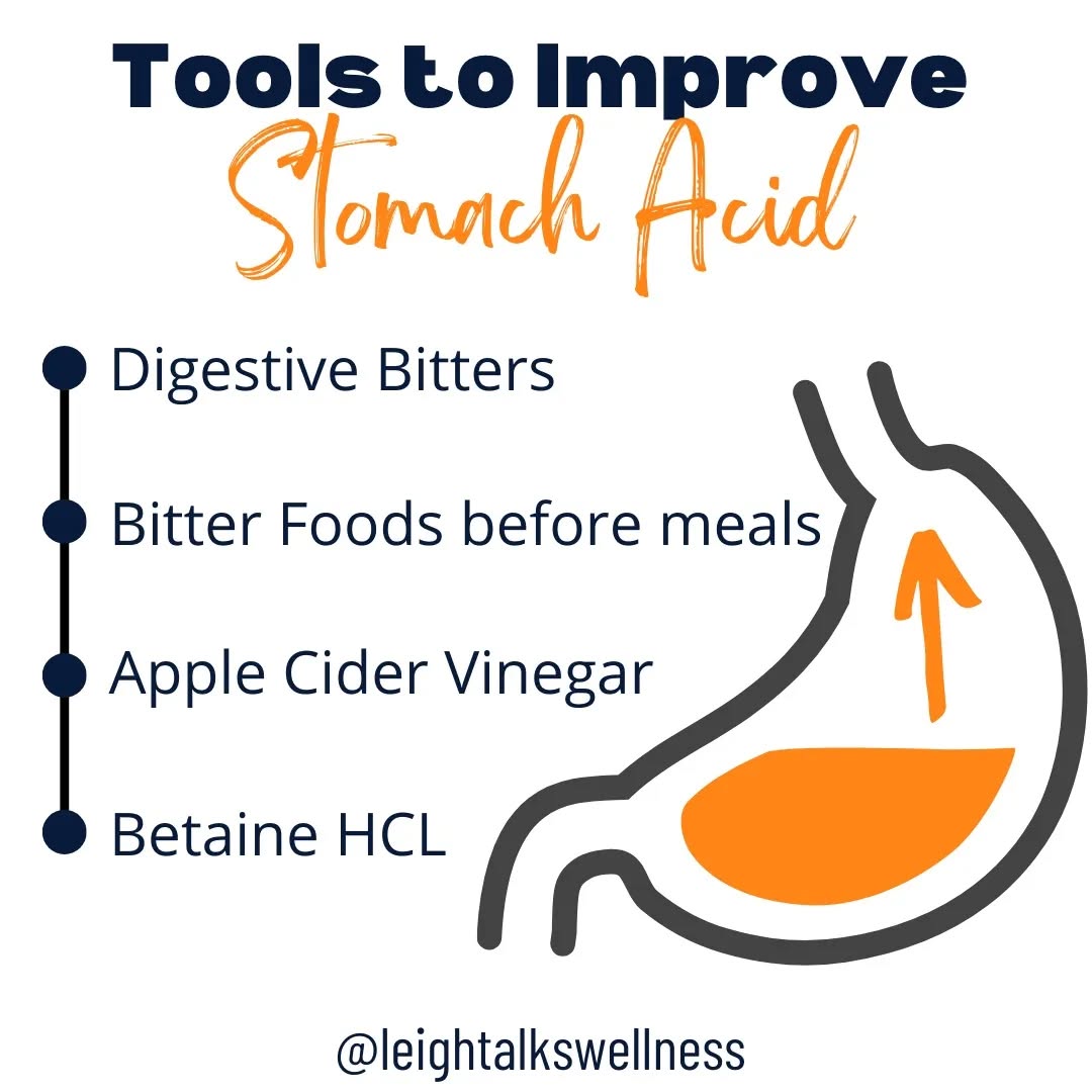 The most important part of digestion is stomach acid as it affects the rest of the digestive system.
Here are 4 tools to help improve stomach acid.
1️⃣ Digestive Bitters (sweedish bitters)
Digestive bitters can help stimulate digestive juices.
2️⃣ Bitter foods before meals (dandelion greens, bitters melon, arugula)
Just like digestive bitters consuming bitter foods before meals can help stimulate digestive juices.
3️⃣ Apple Cider Vinegar
ACV mimics stomach acidity, which supports the chemical breakdown of food. It also can boost your stomach acid levels.
4️⃣ Betaine HCL
Betaine HCL is supplement designed to increase stomach acid. You will need to follow a specific protocol which can be done through a Practitioner.
⚠️ Contraindications are:
> Peptic ulcer
> Use of anti-inflammatory (corticosteroids, aspirin, advil)
👉 Friendly reminder as we tend to forget, chew your food to a smoothie. This will activate digestive juices and prevent gastric pressure. It's a game changer.
Have you tried any of these? Comment below what has worked for you.
#guthealing #guthealth #guthealthiswealth #guthealthtips #guthealthmatters #healthydigestion #healthegut #healtheguthealthebody #holistichealth #holisticnutrition #holisticwellness #healthpractitioner #nutritionalpractitioner #nutritiontherapy #healthtips #heartburnrelief #gerd #gastritis