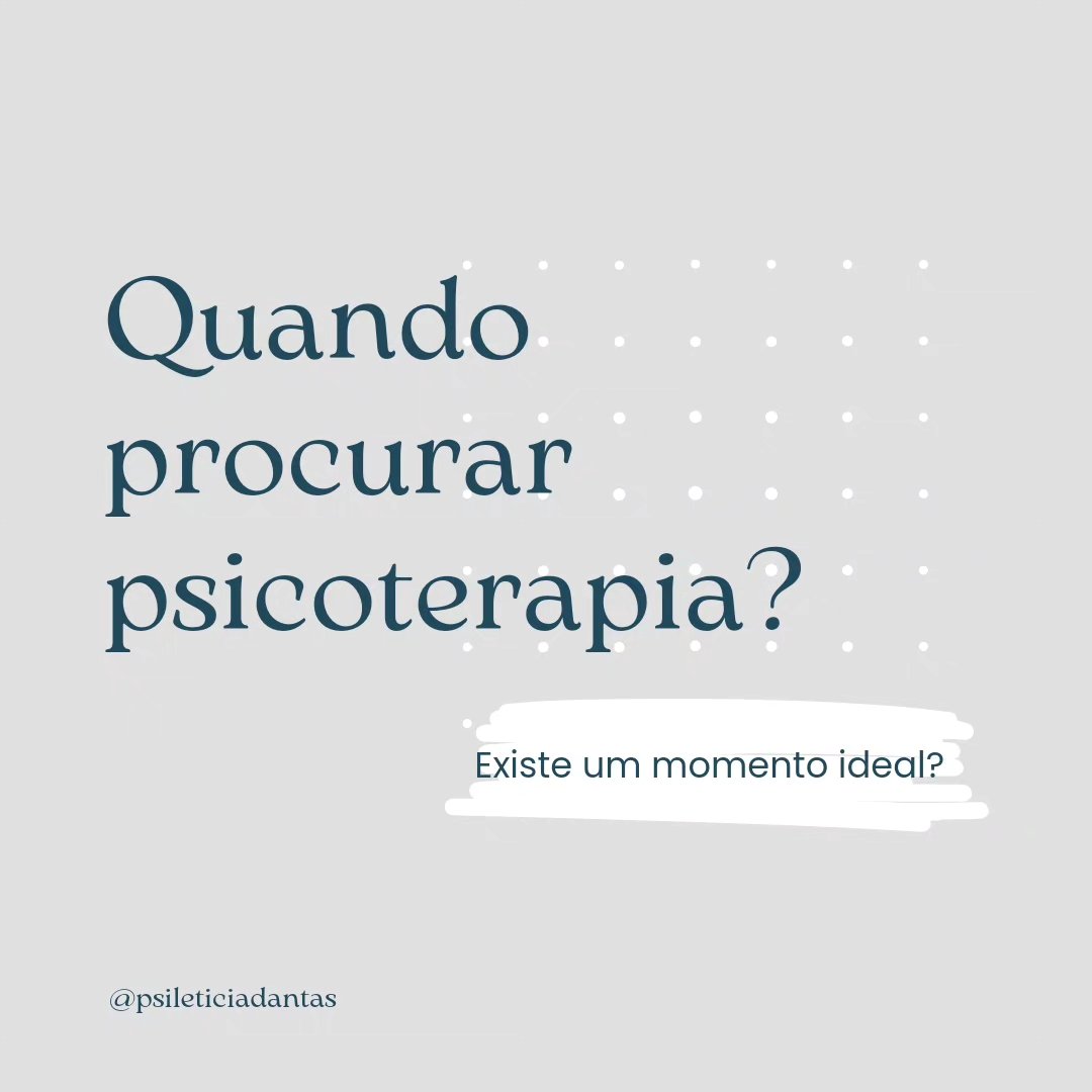 Quando devo procurar psicoterapia?
Se você chegou ao meu perfil, provavelmente já pensou em iniciar sua terapia. Será que existe um momento ideal para começar? A resposta é simples: não existe estar "pronto" para fazer terapia. Se você for aguardar o momento certo para cuidar da sua saúde mental talvez ele nunca chegue!
Porém, temos alguns pontos que podem te ajudar a tomar essa decisão. Se você estiver enfrentando desafios emocionais e comportamentais que estão impactando sua qualidade de vida, tristeza, ansiedade, desesperança, estresse no cotidiano, problemas de relacionamentos, mudanças de humor, questões de autoestima, entre outros, a psicoterapia pode ser muito útil para você.
Mas você não precisa estar em crise para buscar psicoterapia. A prática também é valiosa para questões de autoconhecimento e desenvolvimento pessoal!
Agende sua sessão!
Leticia Dantas de Souza
Psicóloga CRP 06/203310
