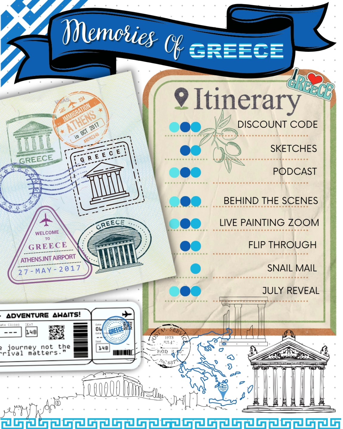 ✨️Memories of GREECE 🇬🇷 Hey, June! Starting a new collection inspired by a place I’ve never actually been—but think about constantly. (Zakynthos lives rent-free in my mind.🤣)
I’ll be painting this daydream in sections from sketch to a finished watercolor page (or pages...) —pulling from my love of architecture and storytelling.
If you’re into slow art, imagined travels, or just watching cozy scenes come to life, I’d love for you to follow along! I do one livestream own to all and the rest for paid members starting at $2/mo.
The livestream schedule will be up tomorrow!
#MemoriesOfGreece #MemoriesCollection #ZakynthosOnMyMind #WatercolorWanderlust #CozyVibesOnly #PaintingPlacesIveNeverBeen #IllustratedMemories #kamuanyadesigns