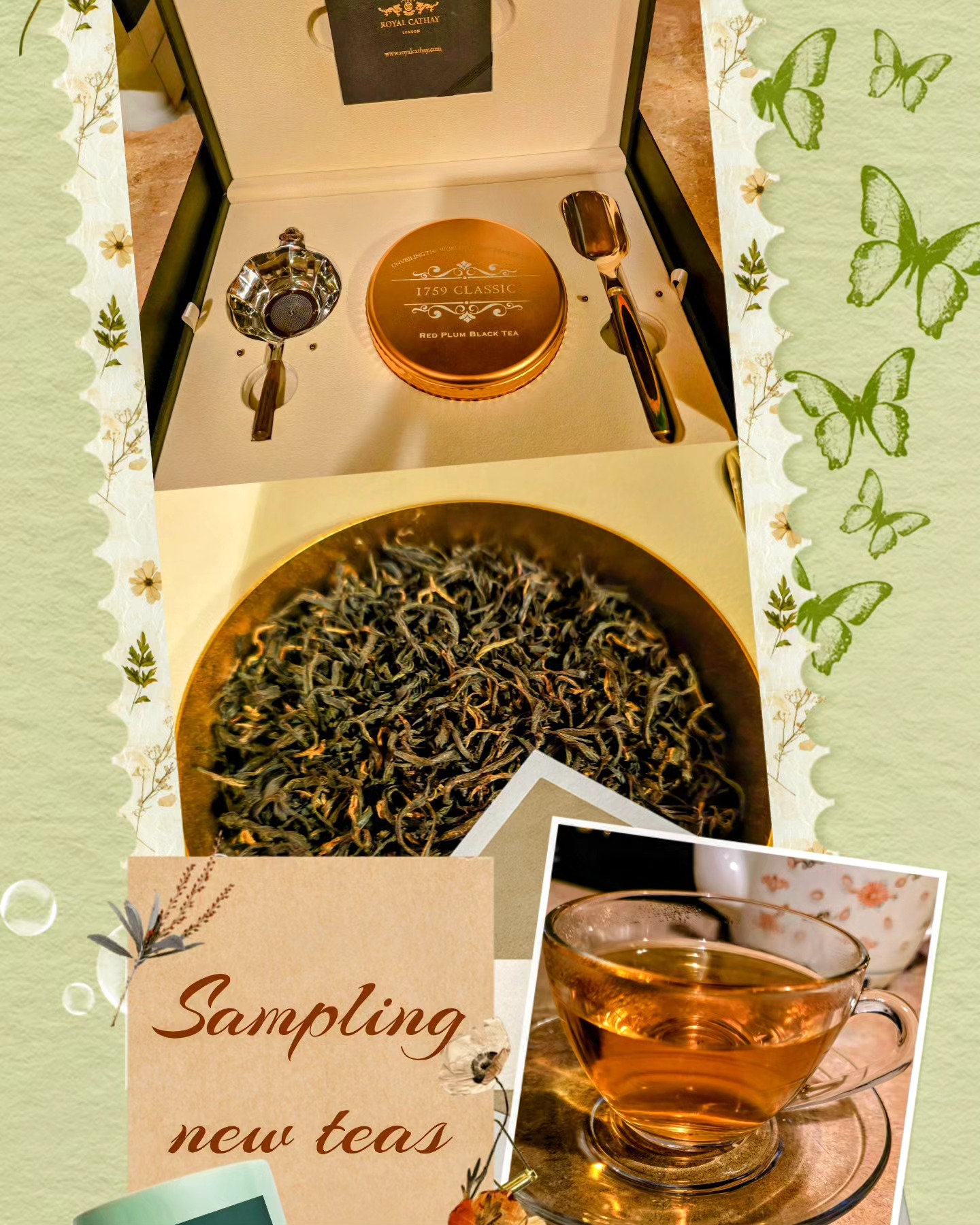 Sampling a new tea for the website. Red Plum Black Tea by Royal Cathay, a delicious tea that combines ripe, red plum notes with the rich, full-bodied scent of premium black tea leaves. 🍵🍇 #TeaTaste #RoyalCathay #BlackTeaLove #TheTeaTrail