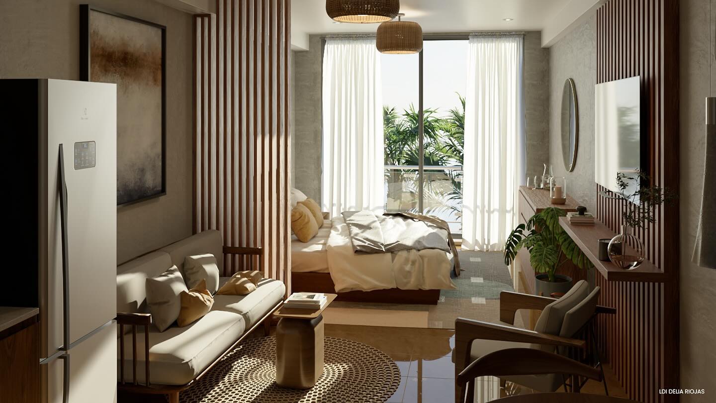 Diseño y renderizado de espacio y mobiliario para departamento en Puerto Morelos.
#render #diseñoindustrial